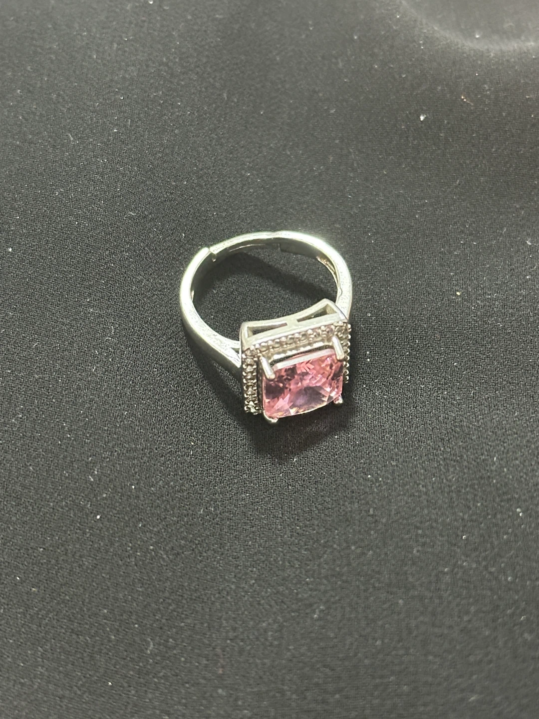 Pink Gemstone Ring with Silver Band - photo 4