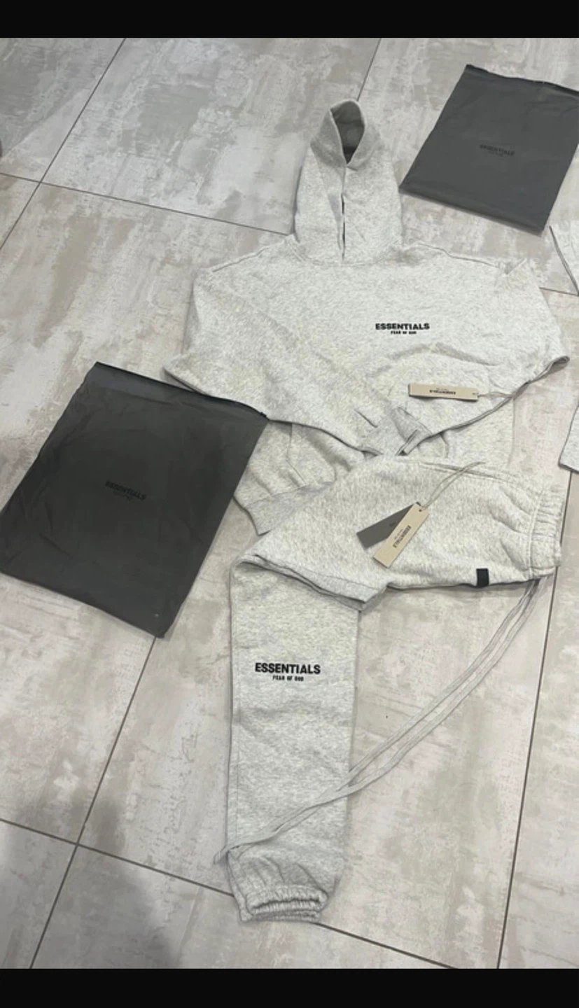 ESSENTIALS Fear of God Hoodie and Sweatpants Set - Grey