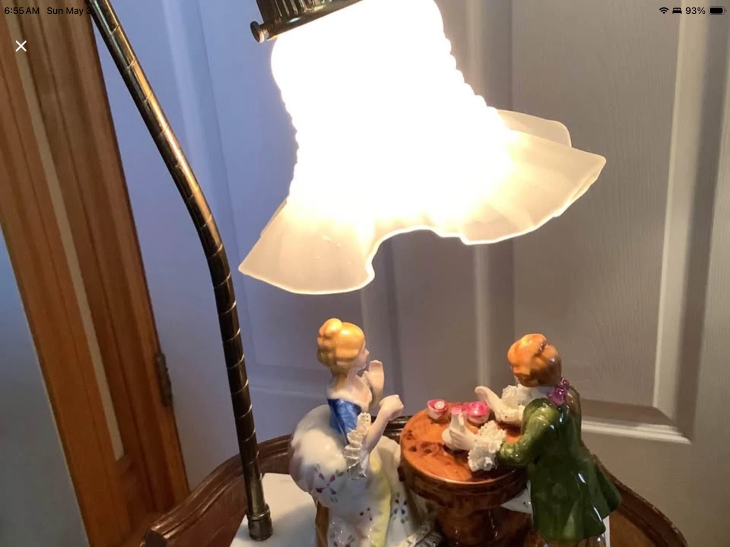 Ant/Victorian Meissen Style Porcelain Lamp on a Marble Base 🐞