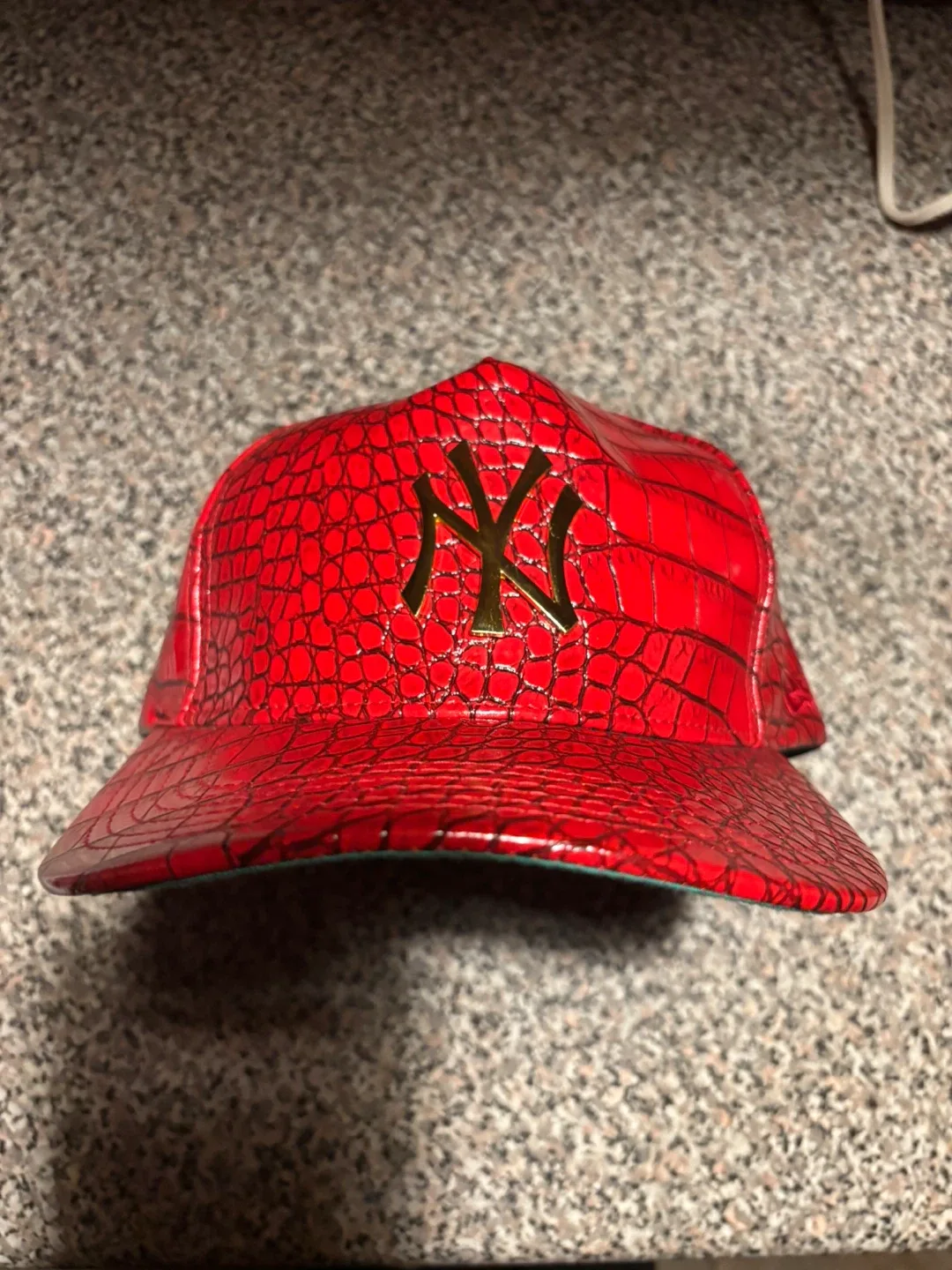 New Era Red Crocodile Print Baseball Cap