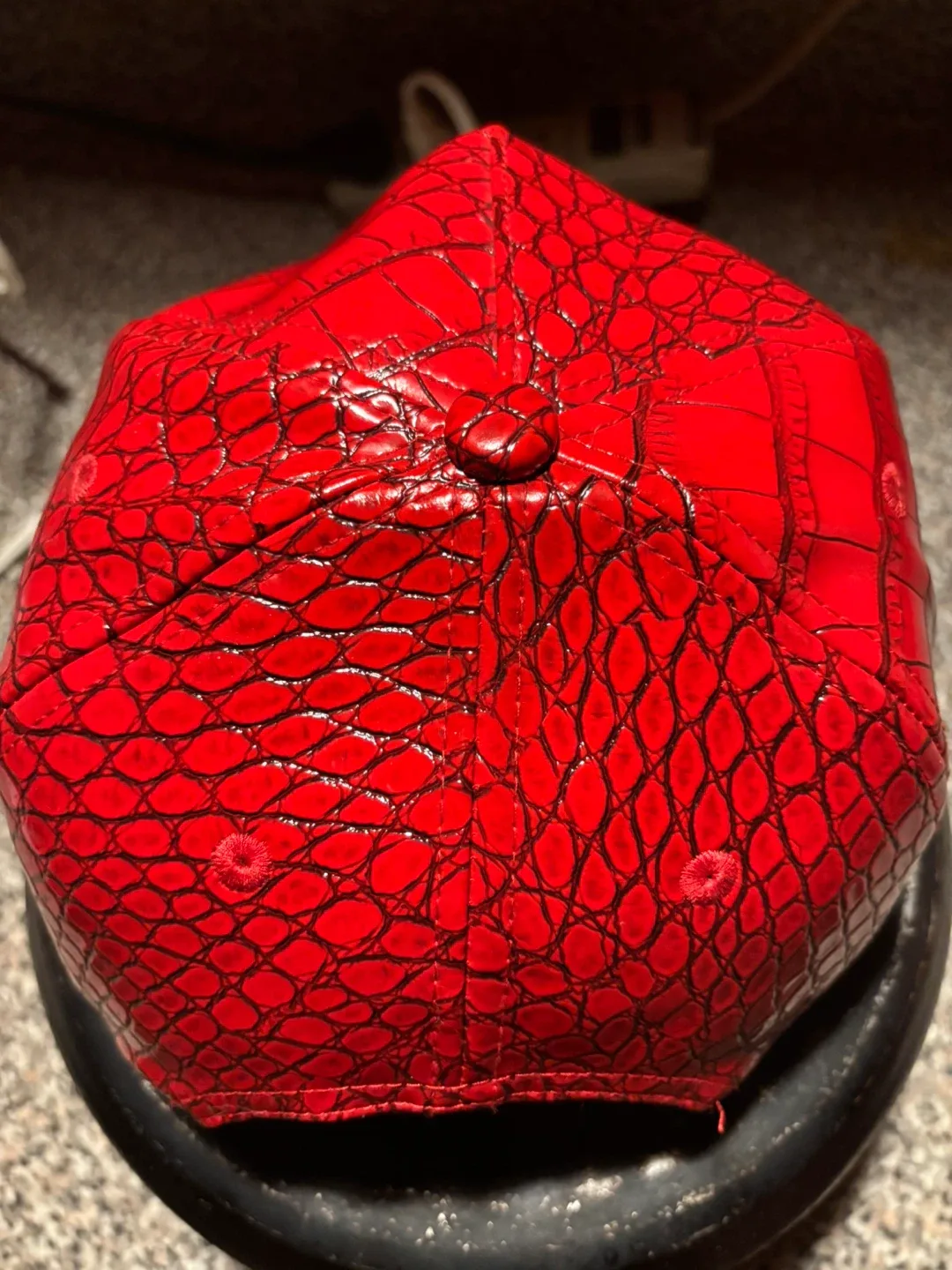 New Era Red Crocodile Print Baseball Cap - photo 4