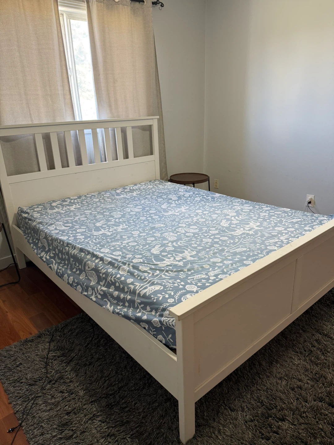 IKEA Queen Bed Frame + Slatted Base + Free Mattress - photo 2