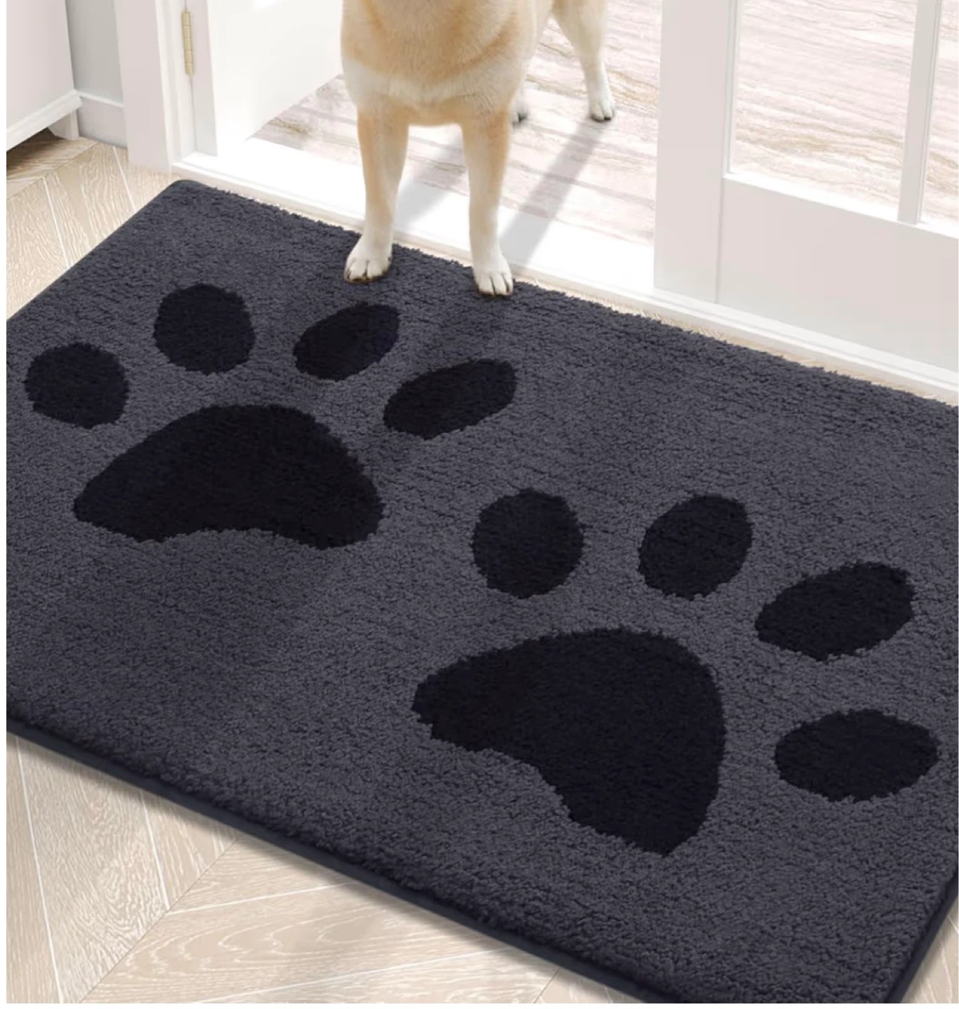Ultra Soft Microfiber Paw Print Doormat 30" x 20"