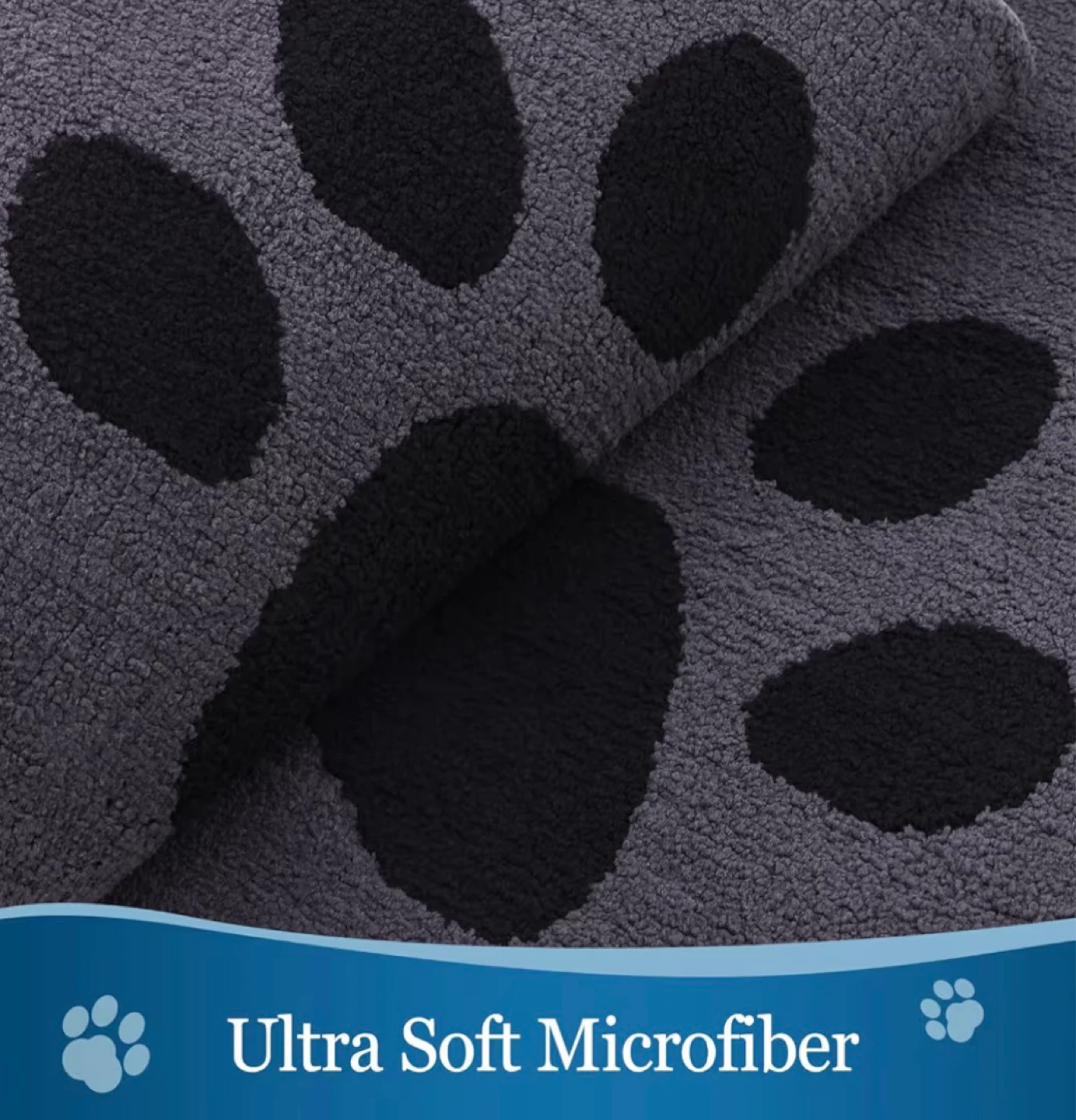 Ultra Soft Microfiber Paw Print Doormat 30" x 20" - photo 4