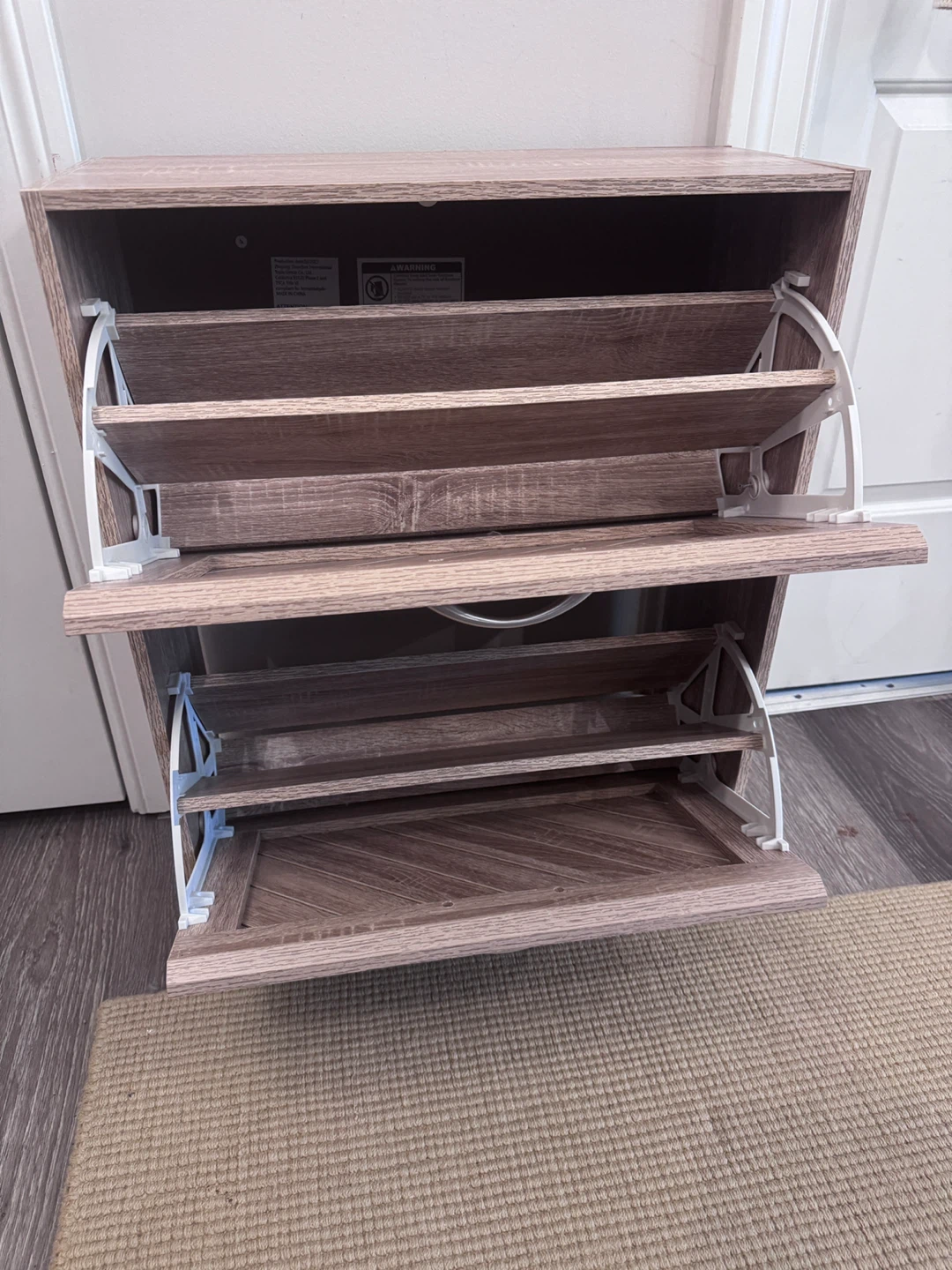 Wood Shoe Cabinet with 2 Drawers - photo 2
