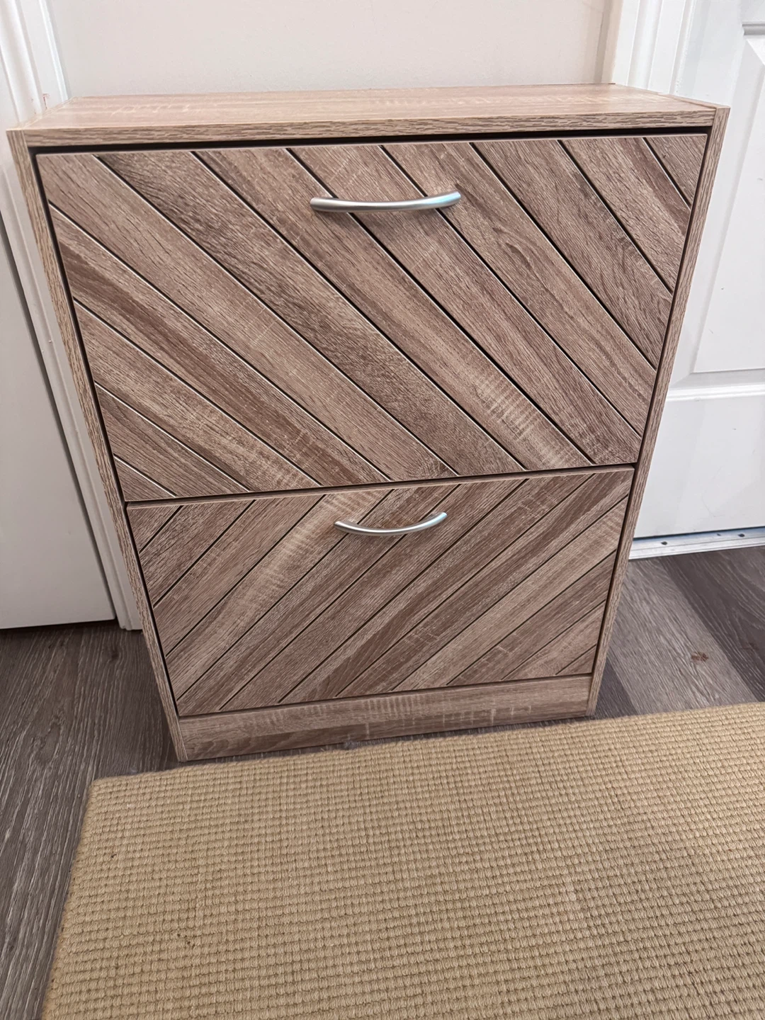Wood Shoe Cabinet with 2 Drawers