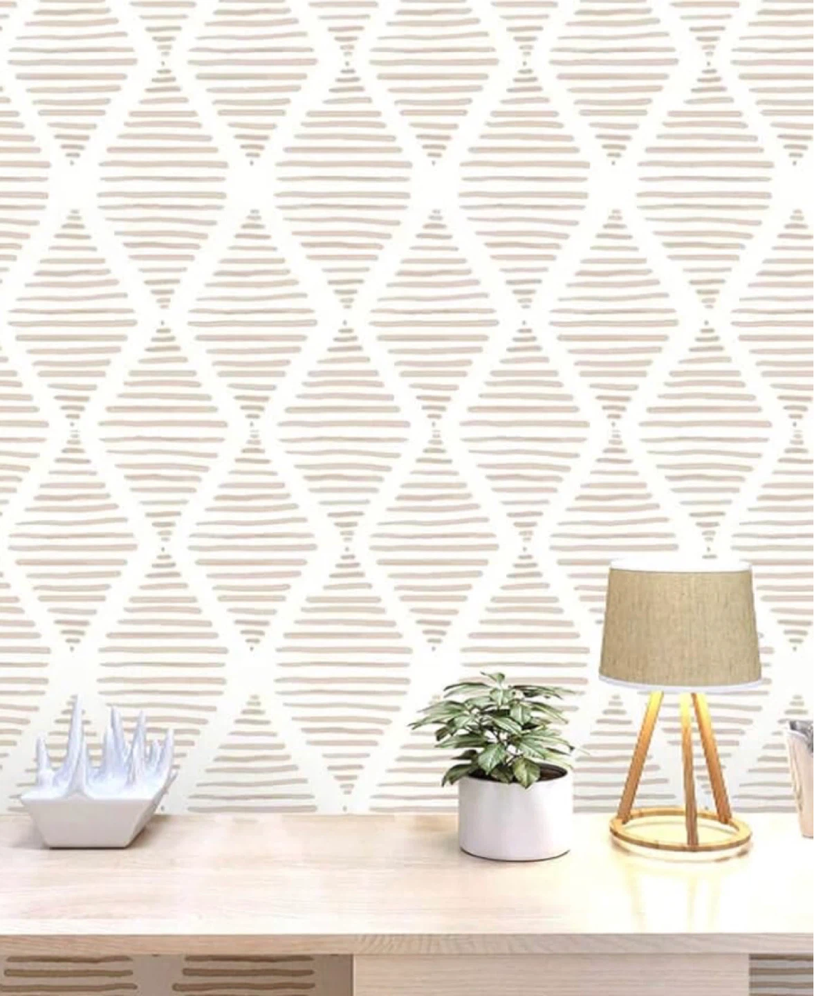 Neutral wallpaper pattern for any accent wall, cabinets, - photo 2