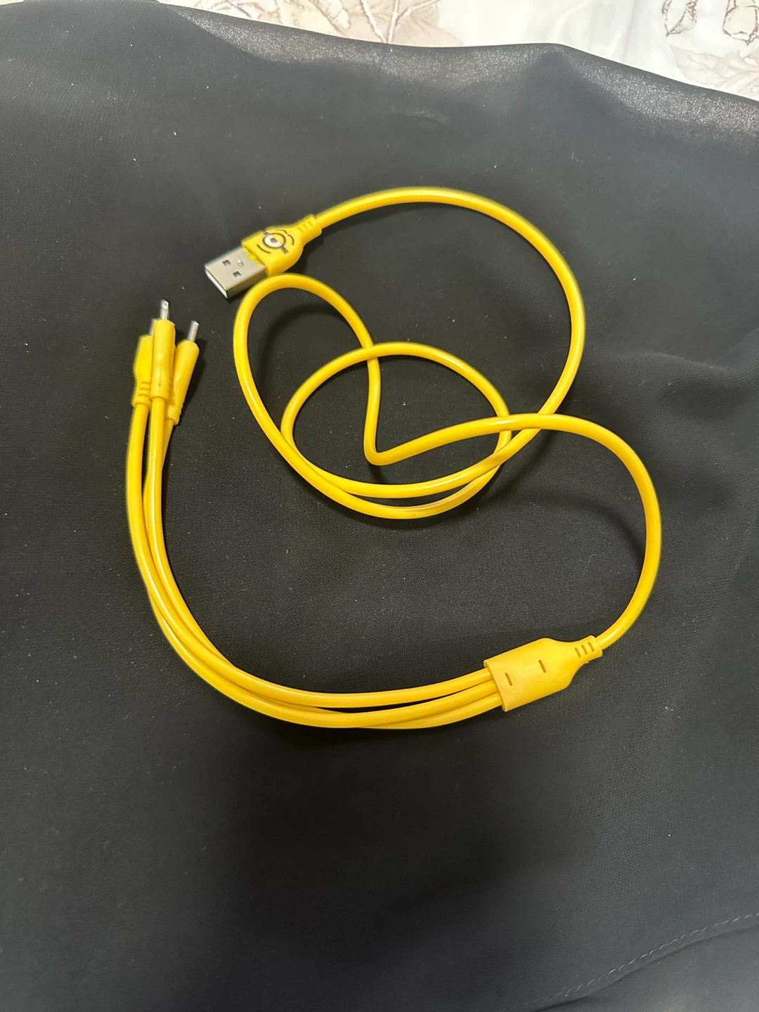 Yellow USB Charging Cable with 3 Connectors - photo 2