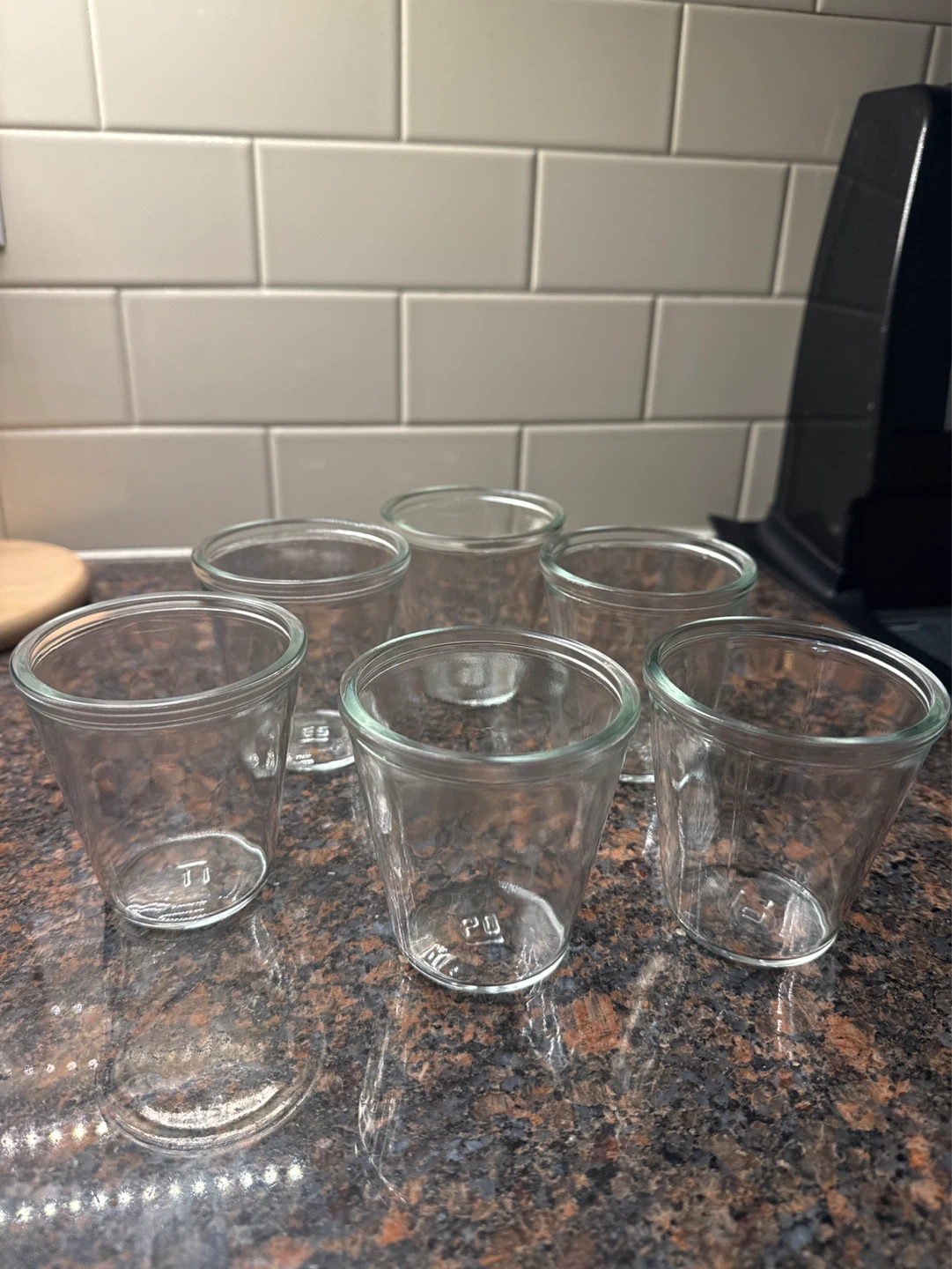 Set of 6 Clear Glass Ramekins