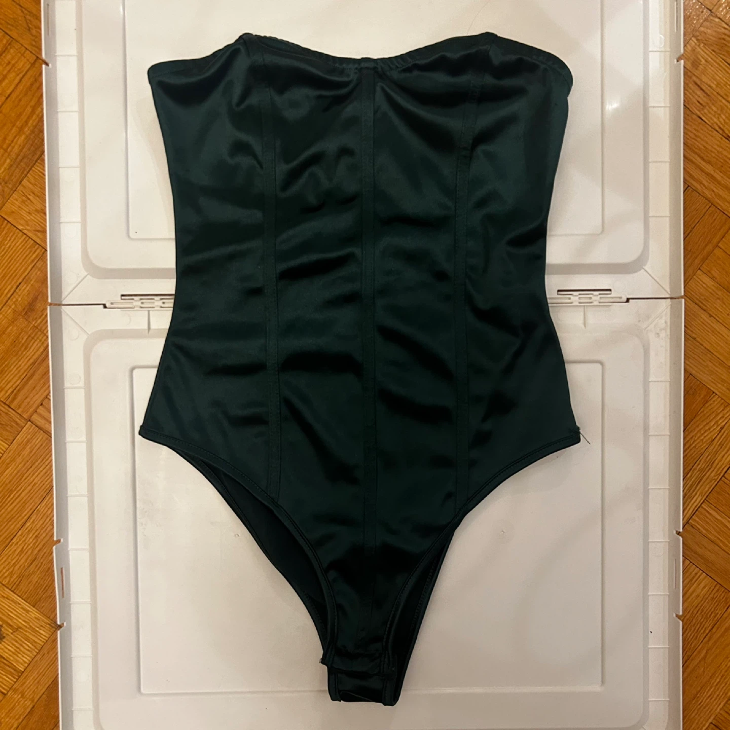 Shein Emerald Green Strapless Bodysuit