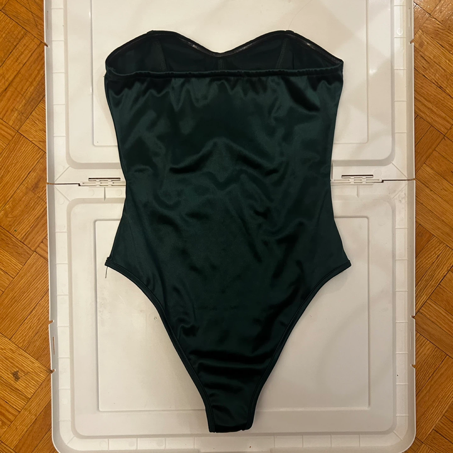 Shein Emerald Green Strapless Bodysuit - photo 2