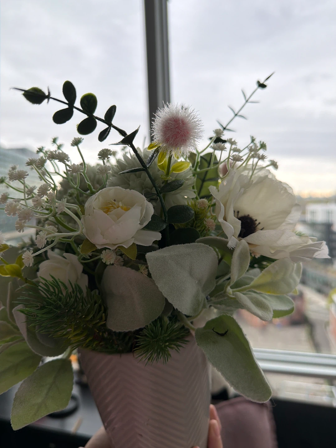 Artificial Flower Arrangement in White Pot - photo 3