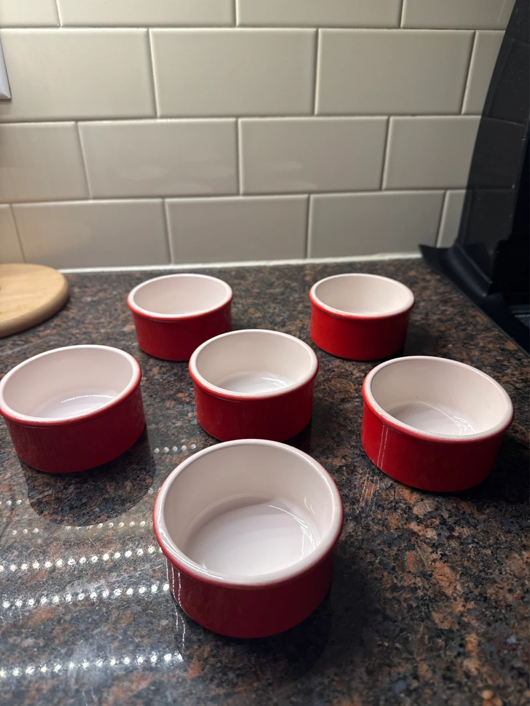 Set of 6 Red Ramekins