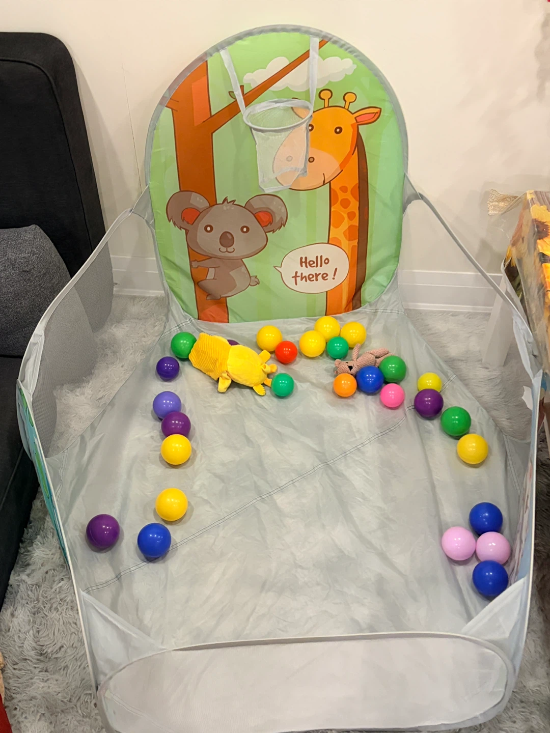 Kids Playpen Ball Pit with Hoop