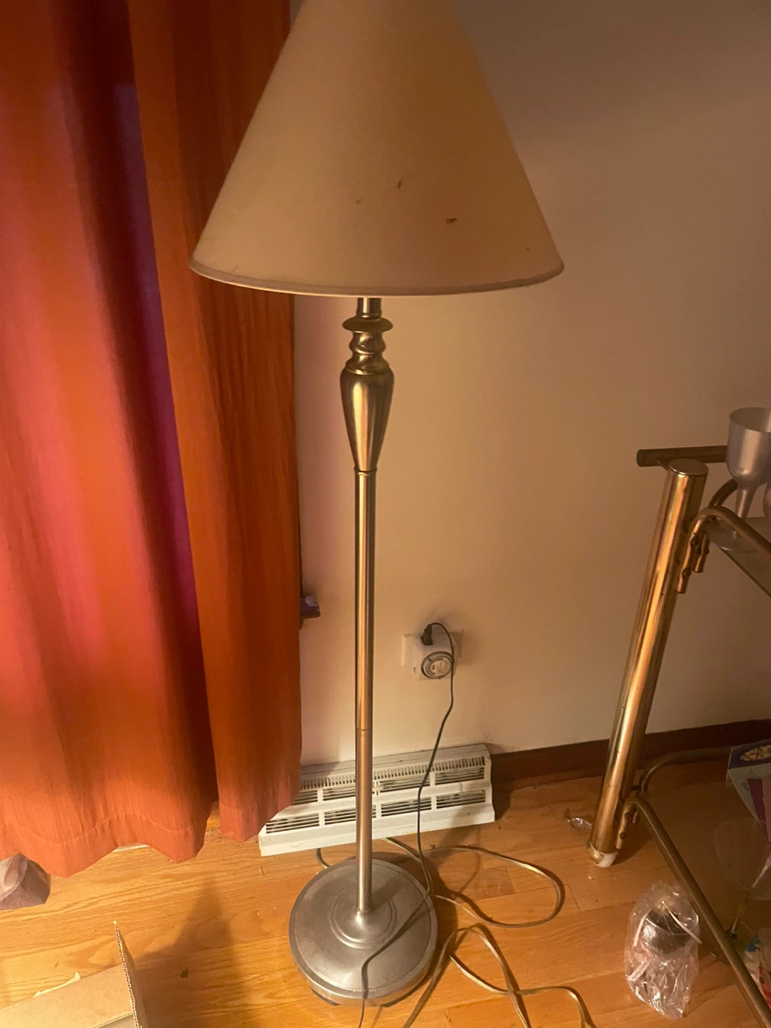 Vintage Floor Lamp with Tan Shade