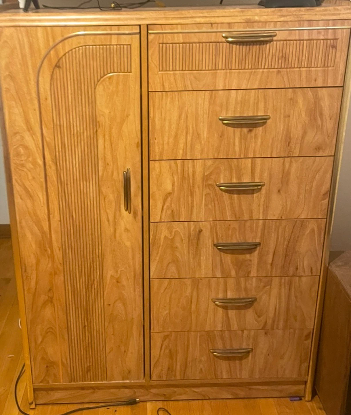Vintage Wood Dresser with Cabinet