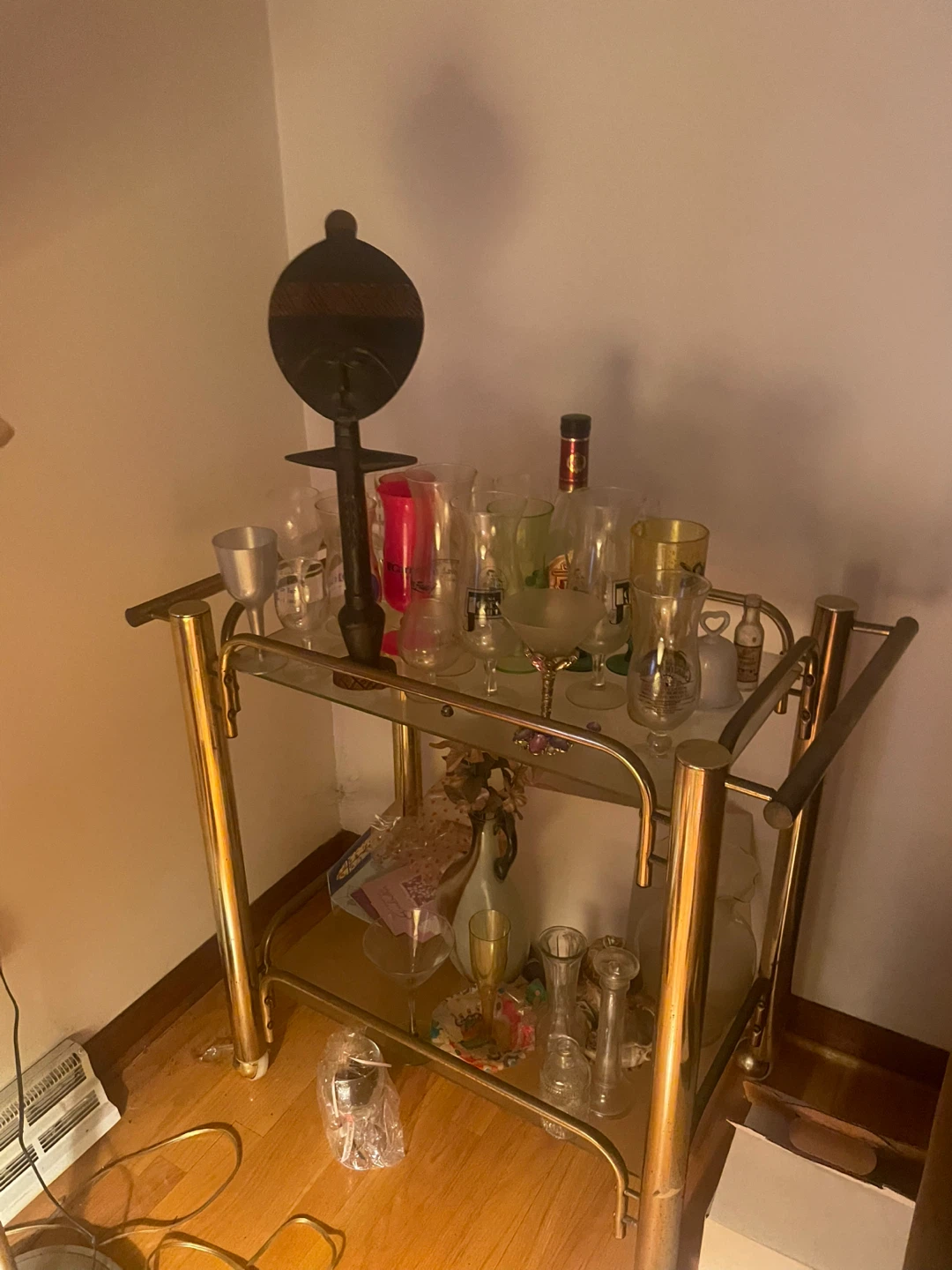 Brass and Glass Bar Cart