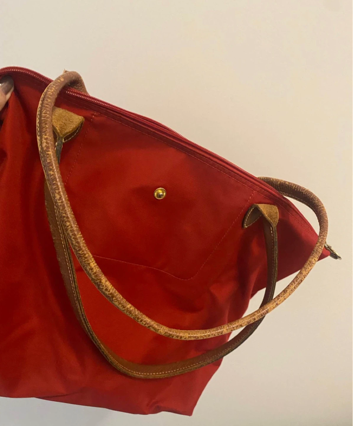 Red Longchamp Le Pliage Tote Bag - photo 3