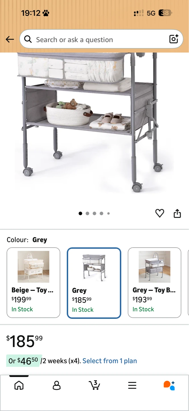 BNIB Maydolly Baby Changing Table - Grey - photo 2