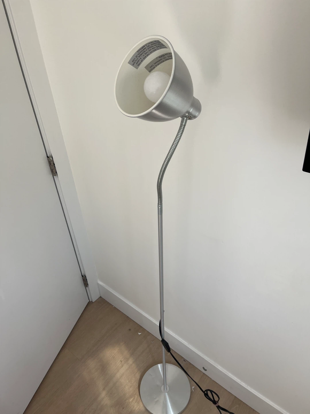 Silver Floor Lamp w Adjustable Gooseneck - photo 2