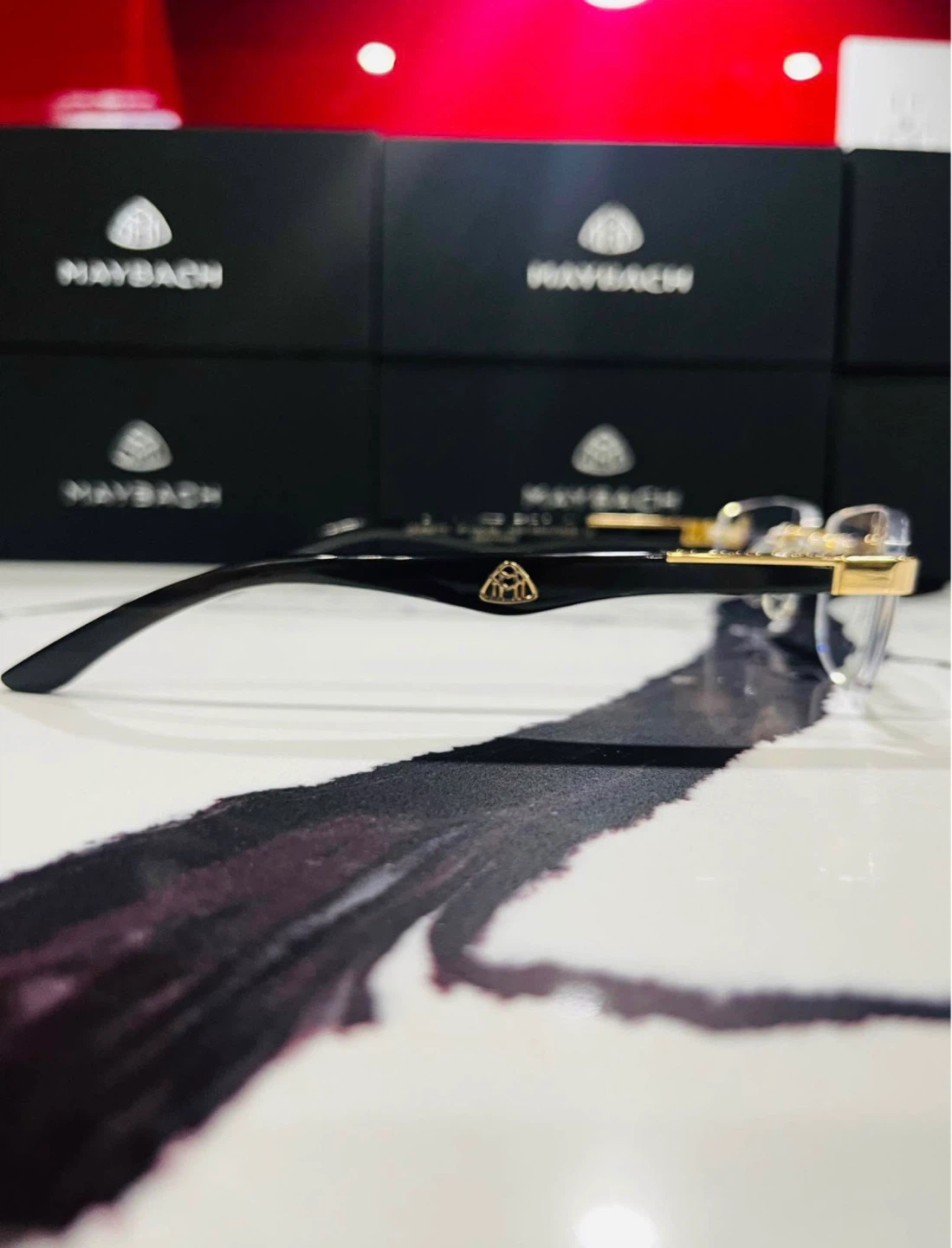 Maybach Eyeglasses - Rimless Gold and Black - photo 2