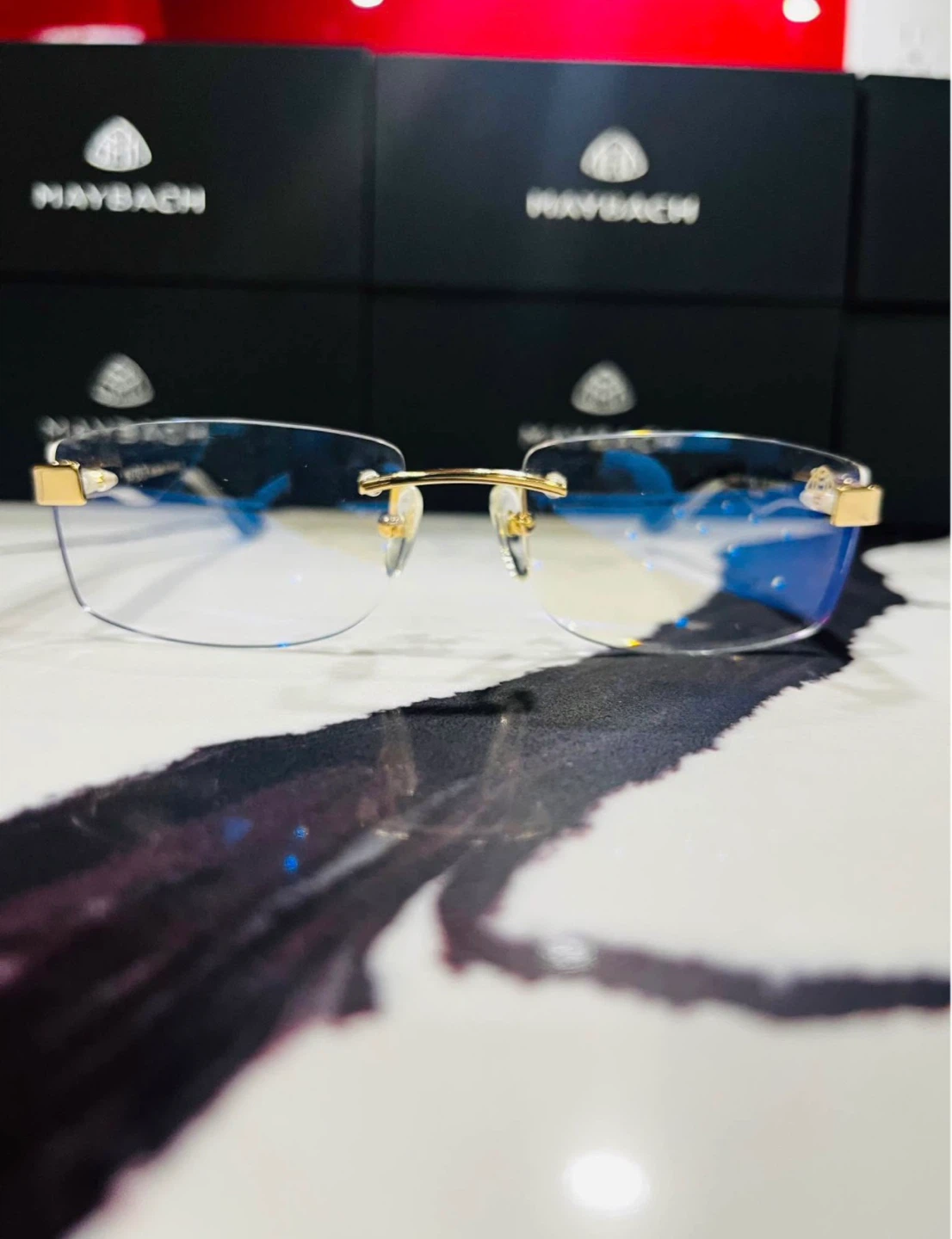 Maybach Eyeglasses - Rimless Gold and Black - photo 3