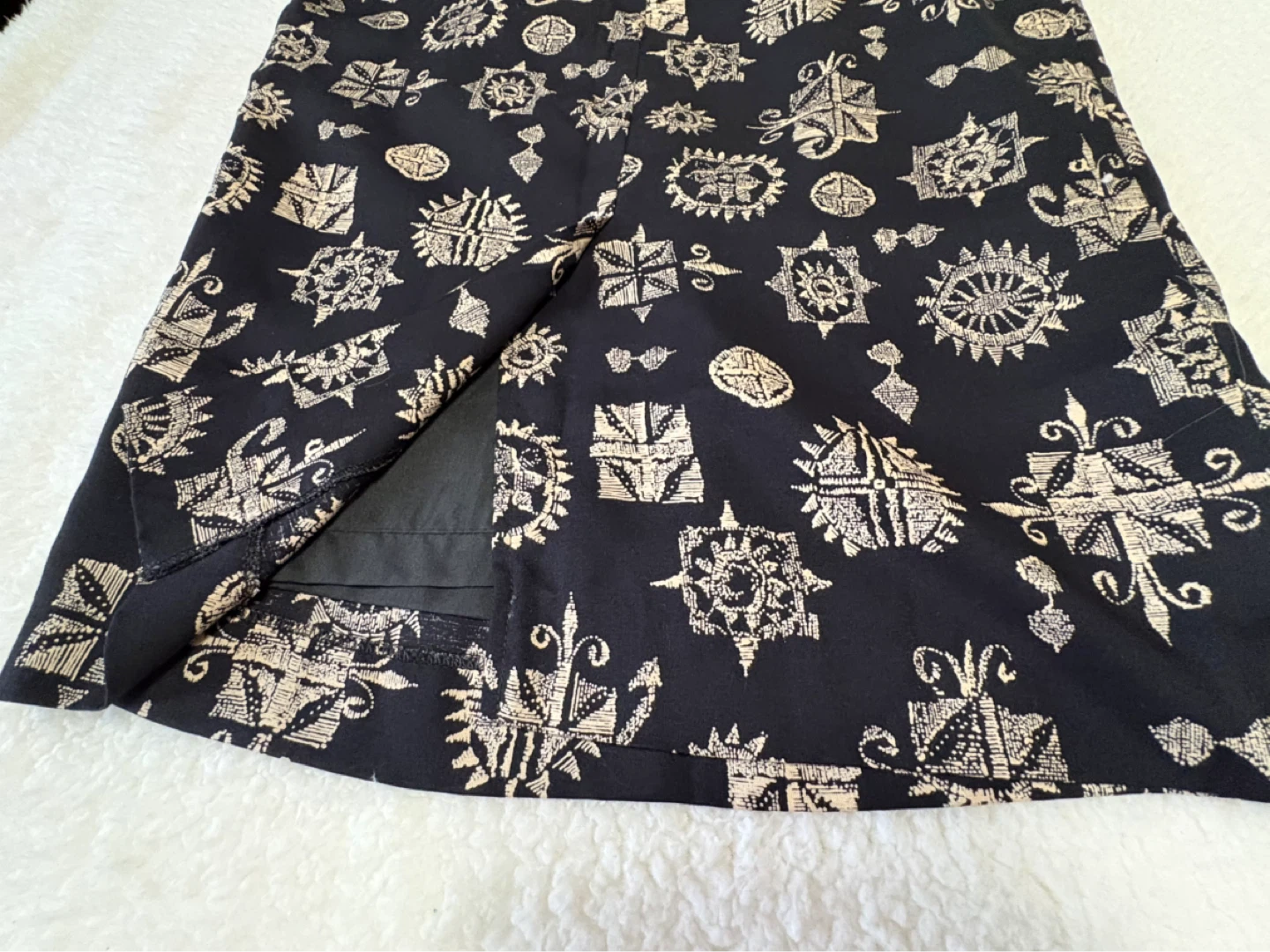 Nu Mode Black & Tan Patterned Skirt and Jacket Set - photo 4