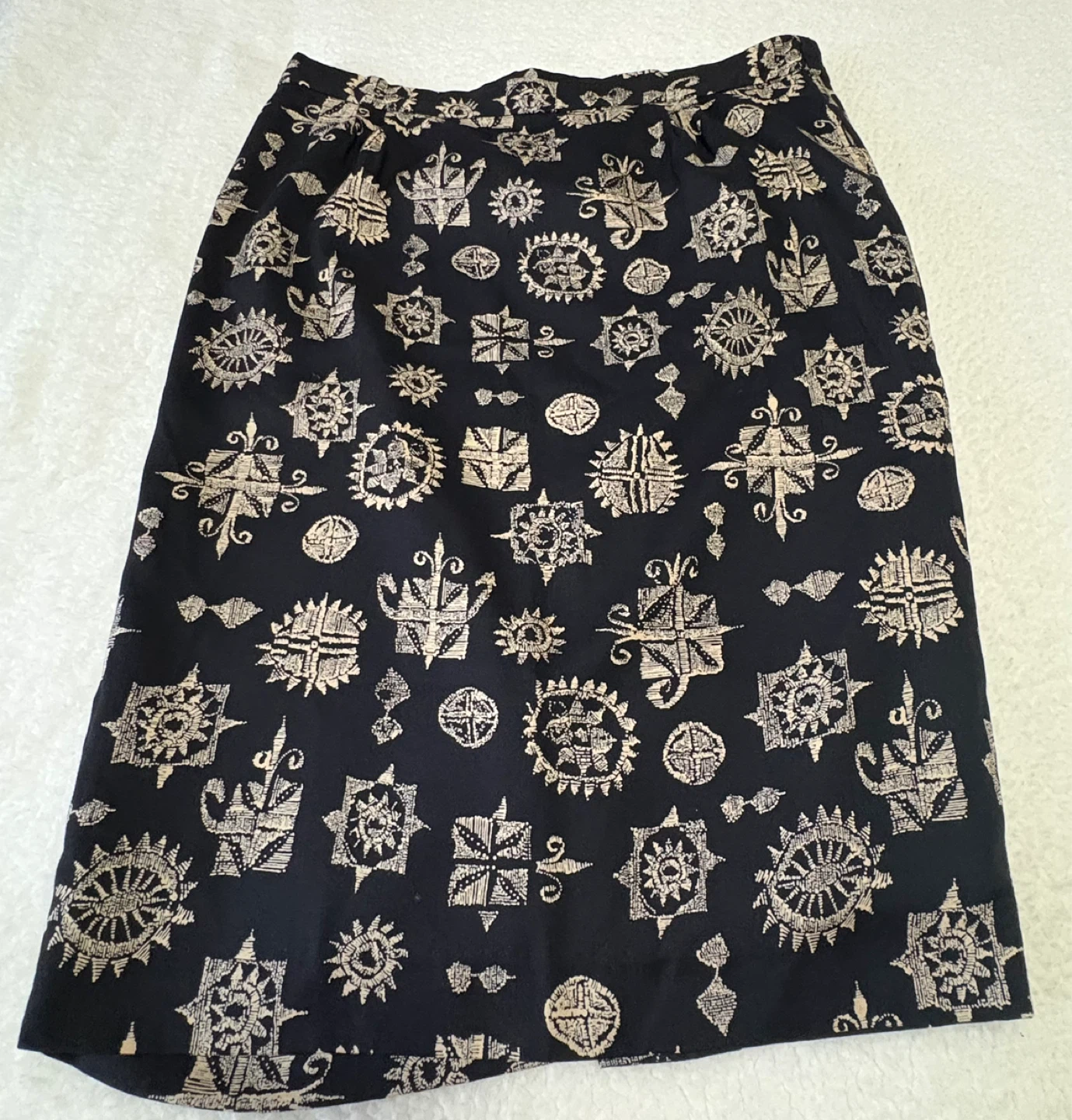 Nu Mode Black & Tan Patterned Skirt and Jacket Set - photo 3