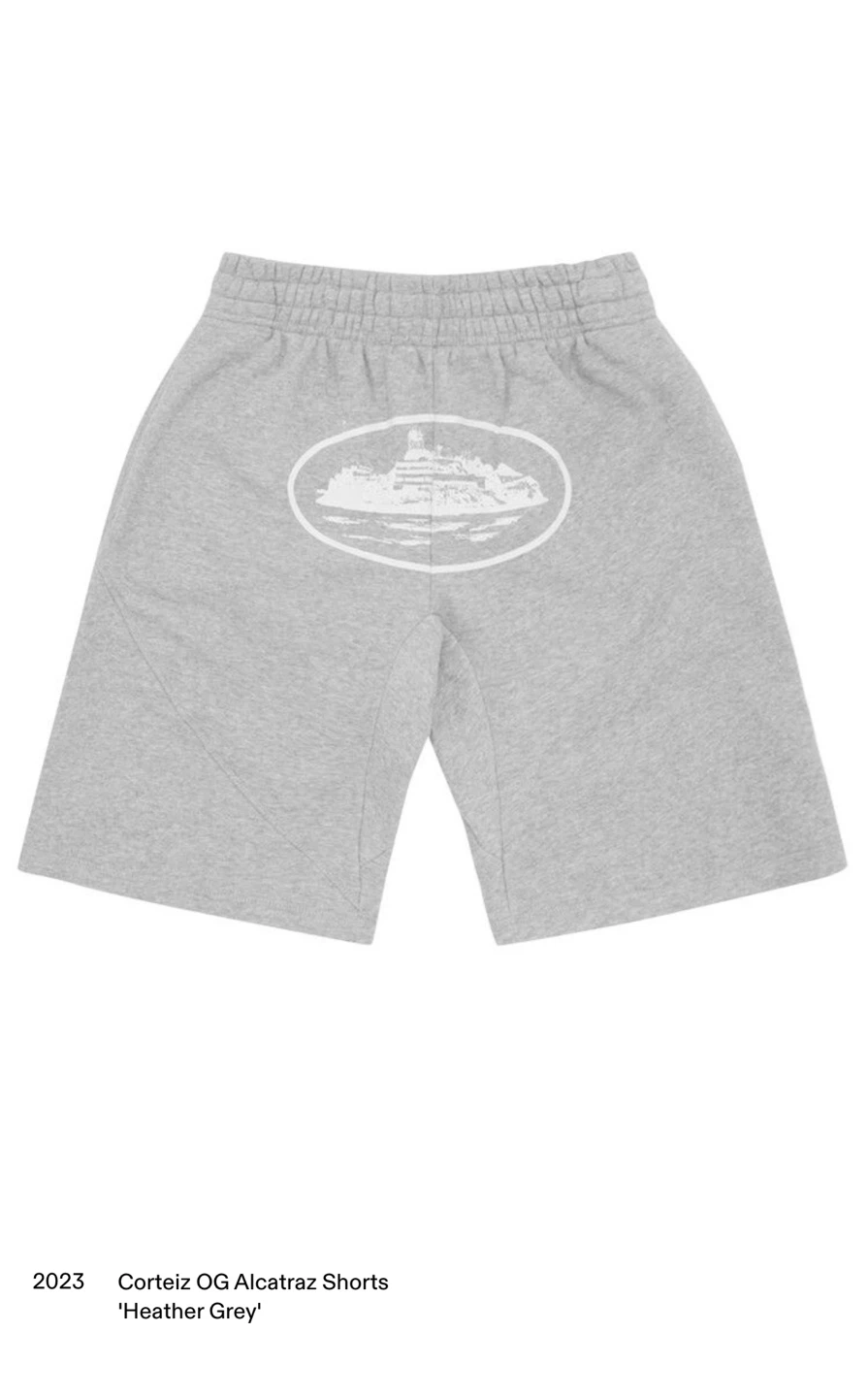 Corteiz OG Alcatraz Shorts Heather Grey