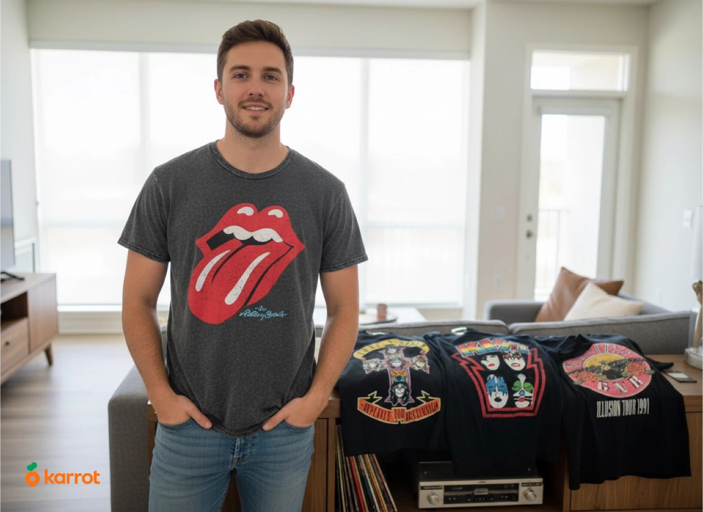 $50 for all! 4 Band Tees :R Stones, Guns N' Roses, KISS - photo 2