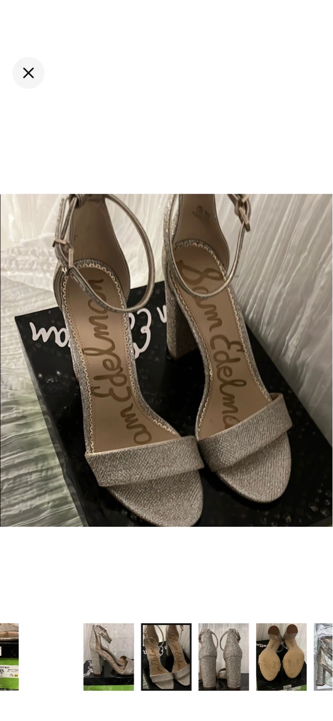 Sam Edelman YARO Gold Mesh Heeled Sandals Size 7.5 M - photo 5