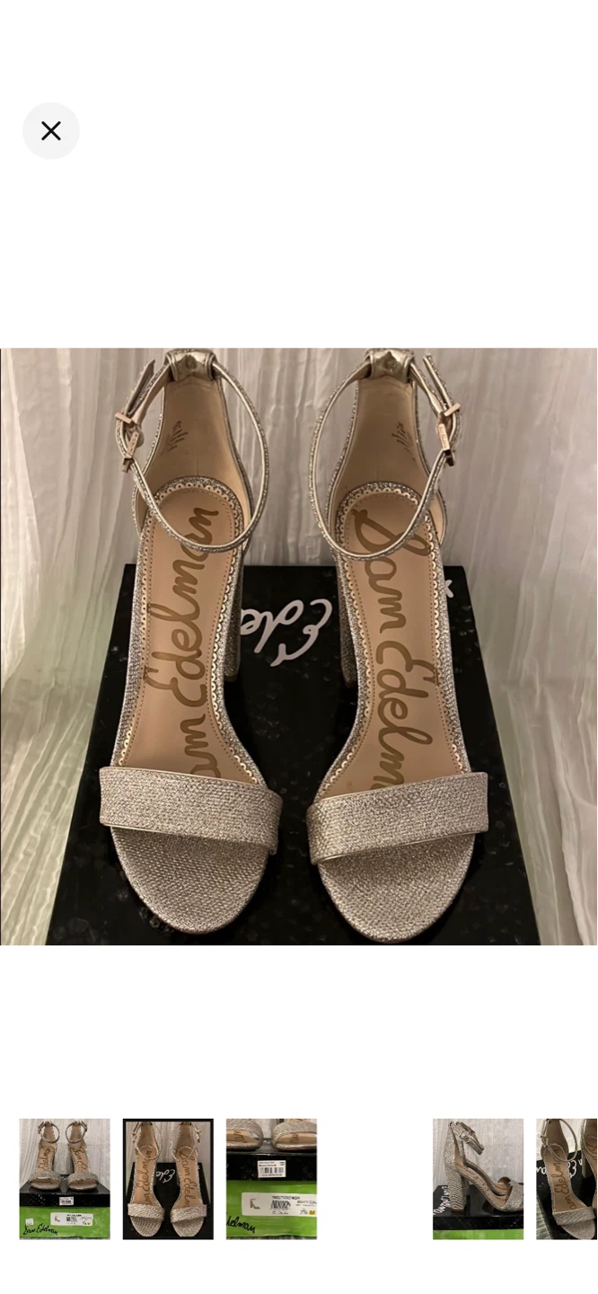 Sam Edelman YARO Gold Mesh Heeled Sandals Size 7.5 M - photo 2