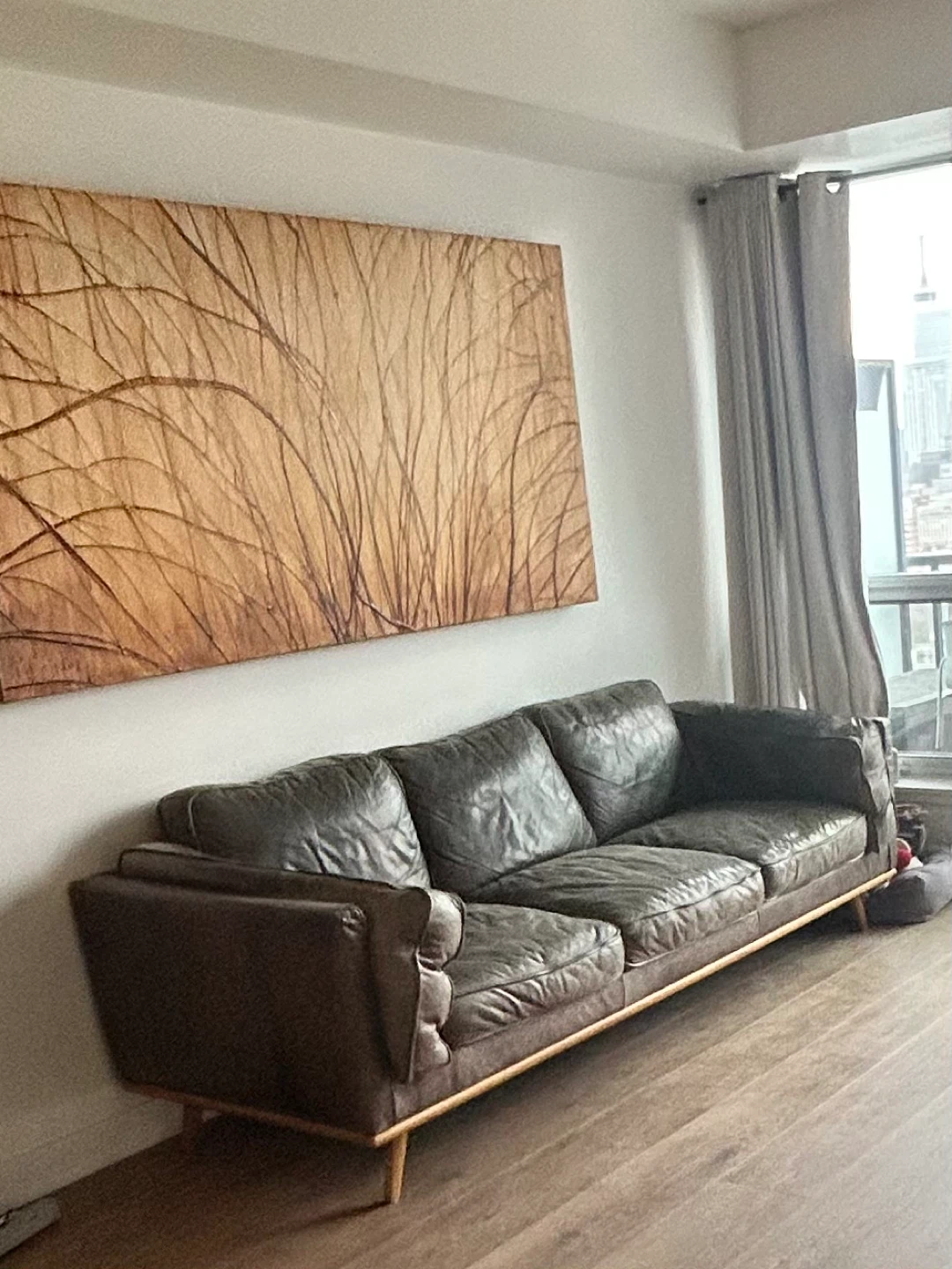 Structube leather sofa - photo 2