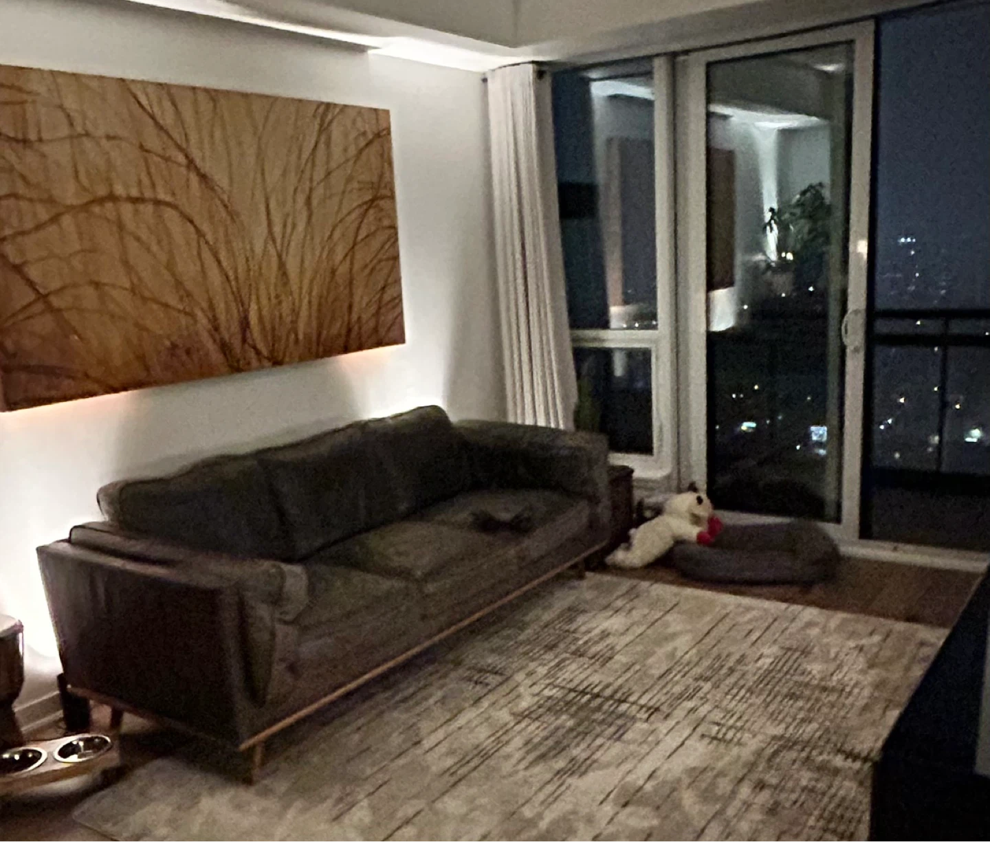 Structube leather sofa