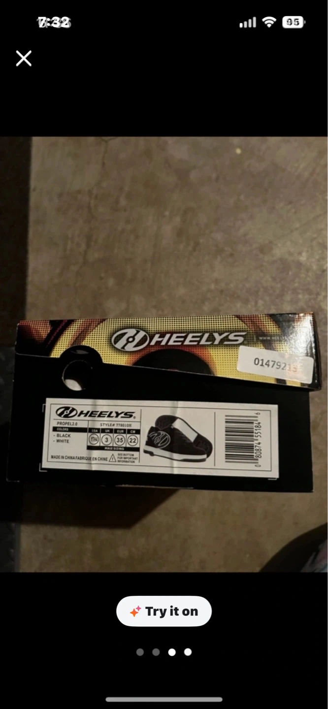 Kids Heelys Propel 2.0 Black/White Youth Skates Size 3 - photo 3