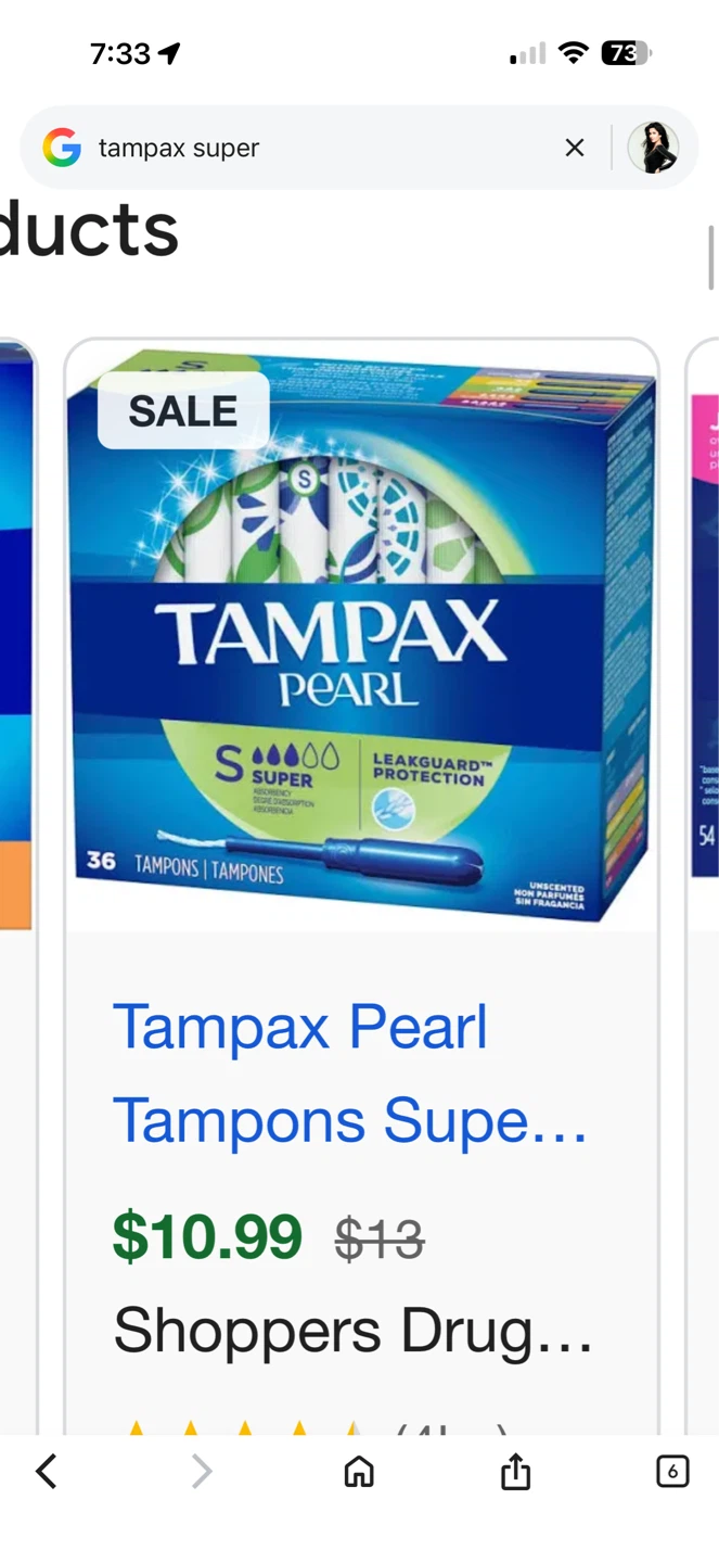 Tampax Pearl Tampons Super $30 for 12 boxes