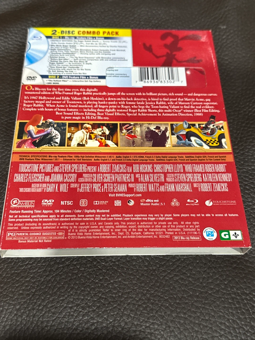 Who Framed Roger Rabbit Blu-Ray + DVD 2-Disc Combo Pack - photo 2