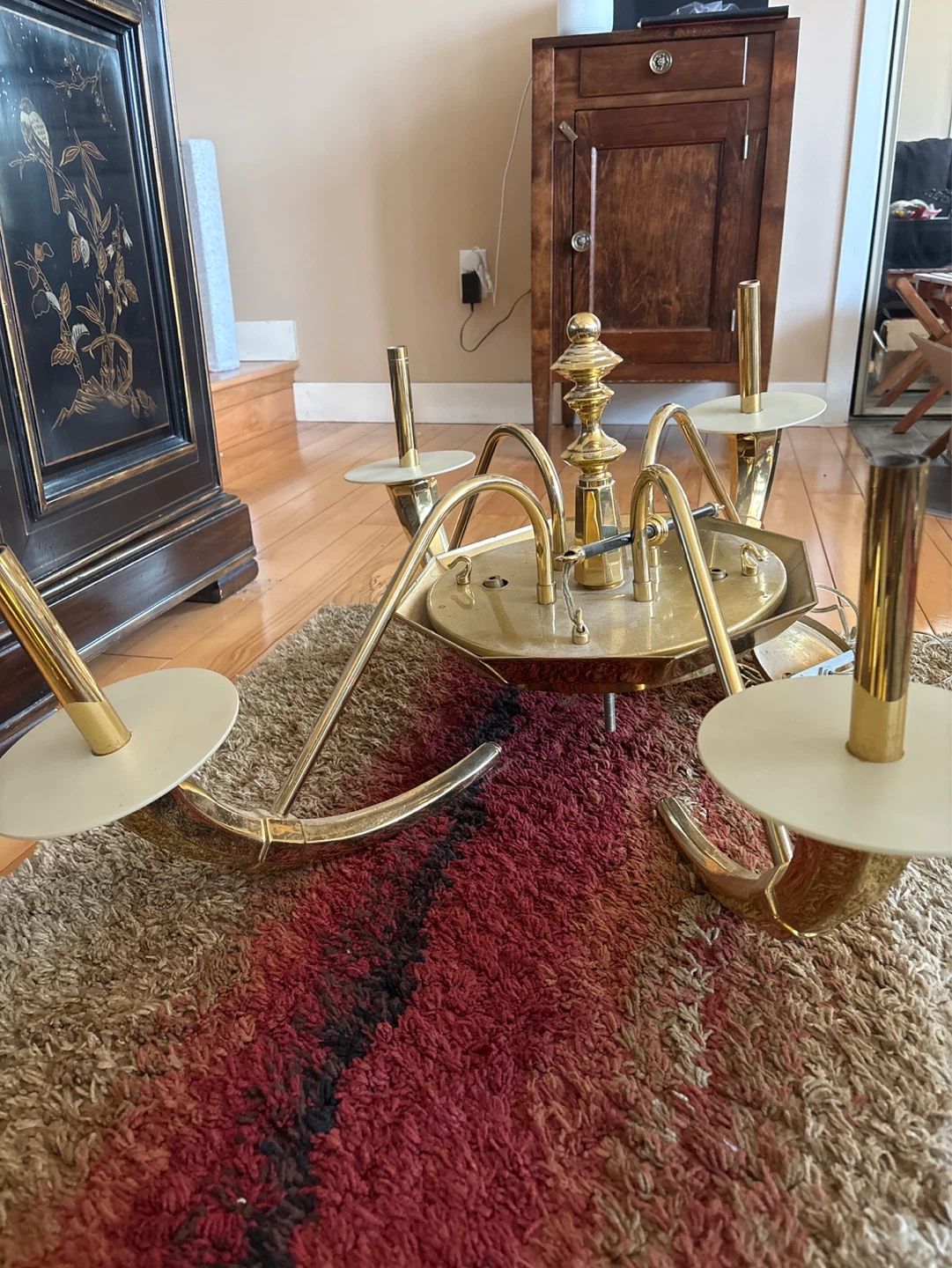 Brass and Off  White  Chandelier Parts - photo 3