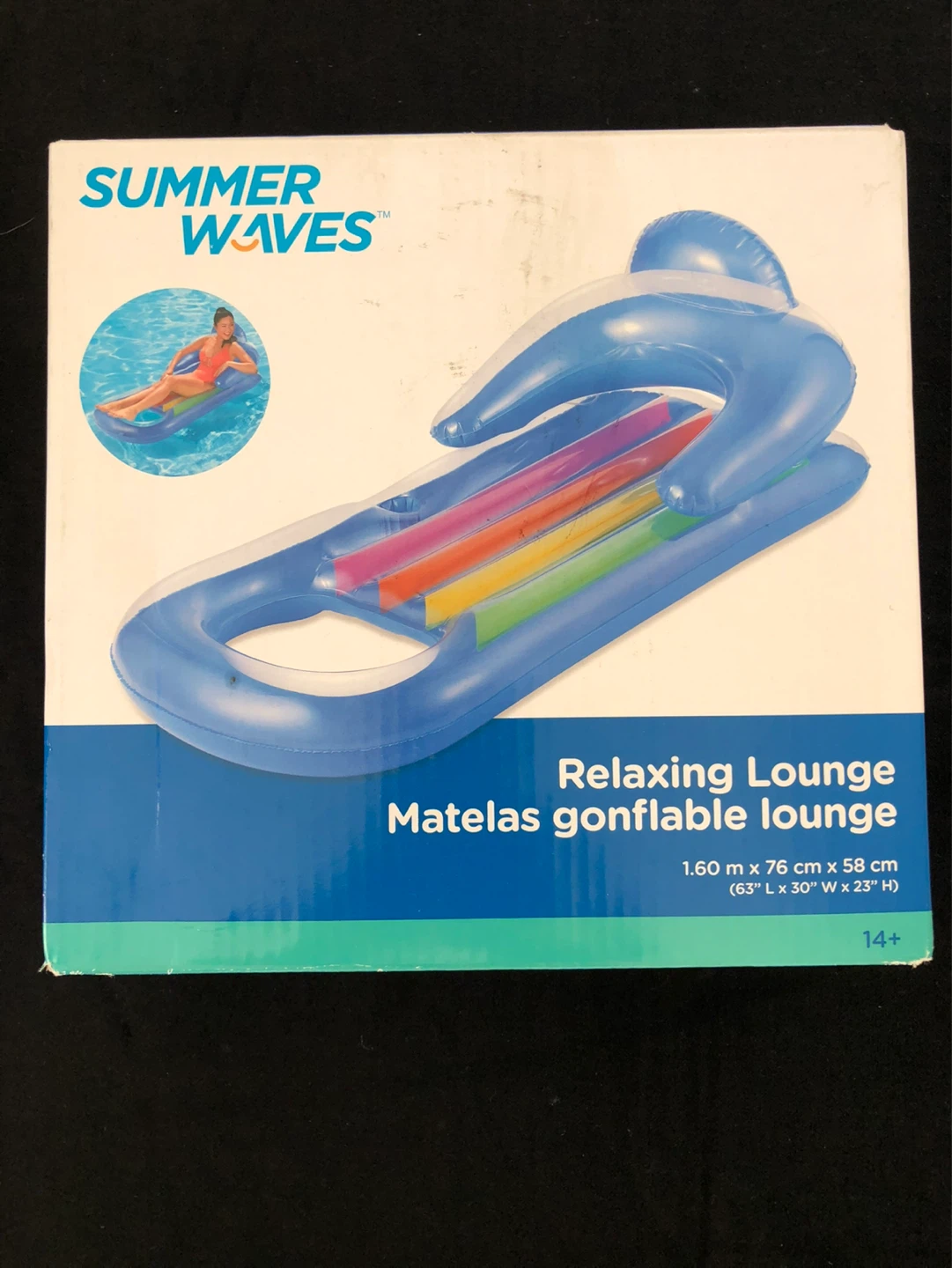 NEW 63” Adult Inflatable Float Lounger