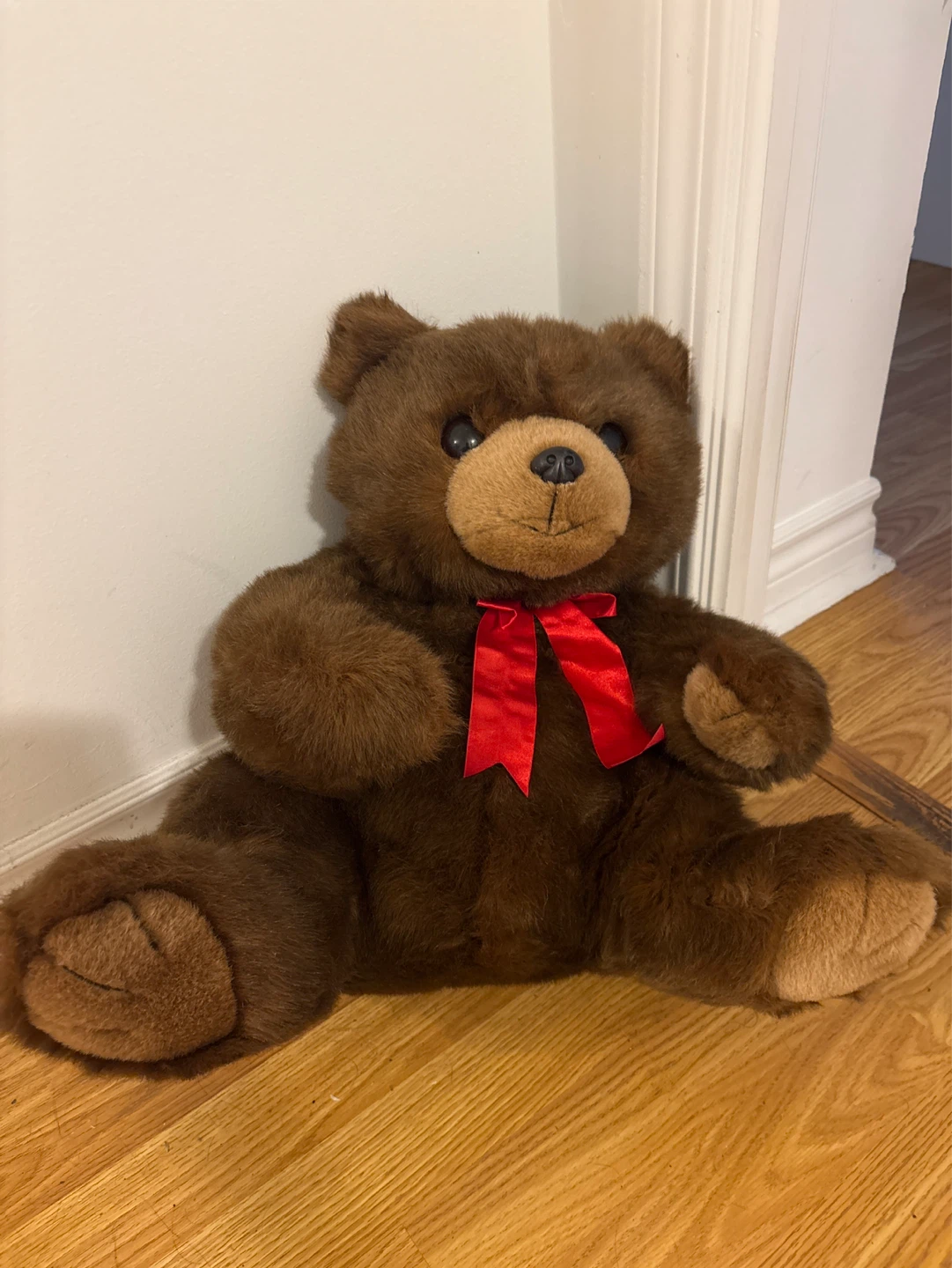Brown Teddy Bear with Red Ribbon - photo 2