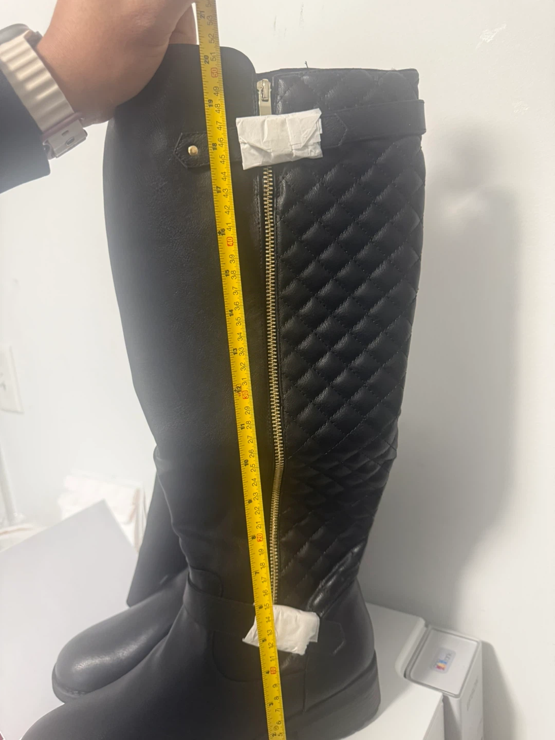 Dream Pairs Black Quilted Riding Boots - Size 12 - photo 2