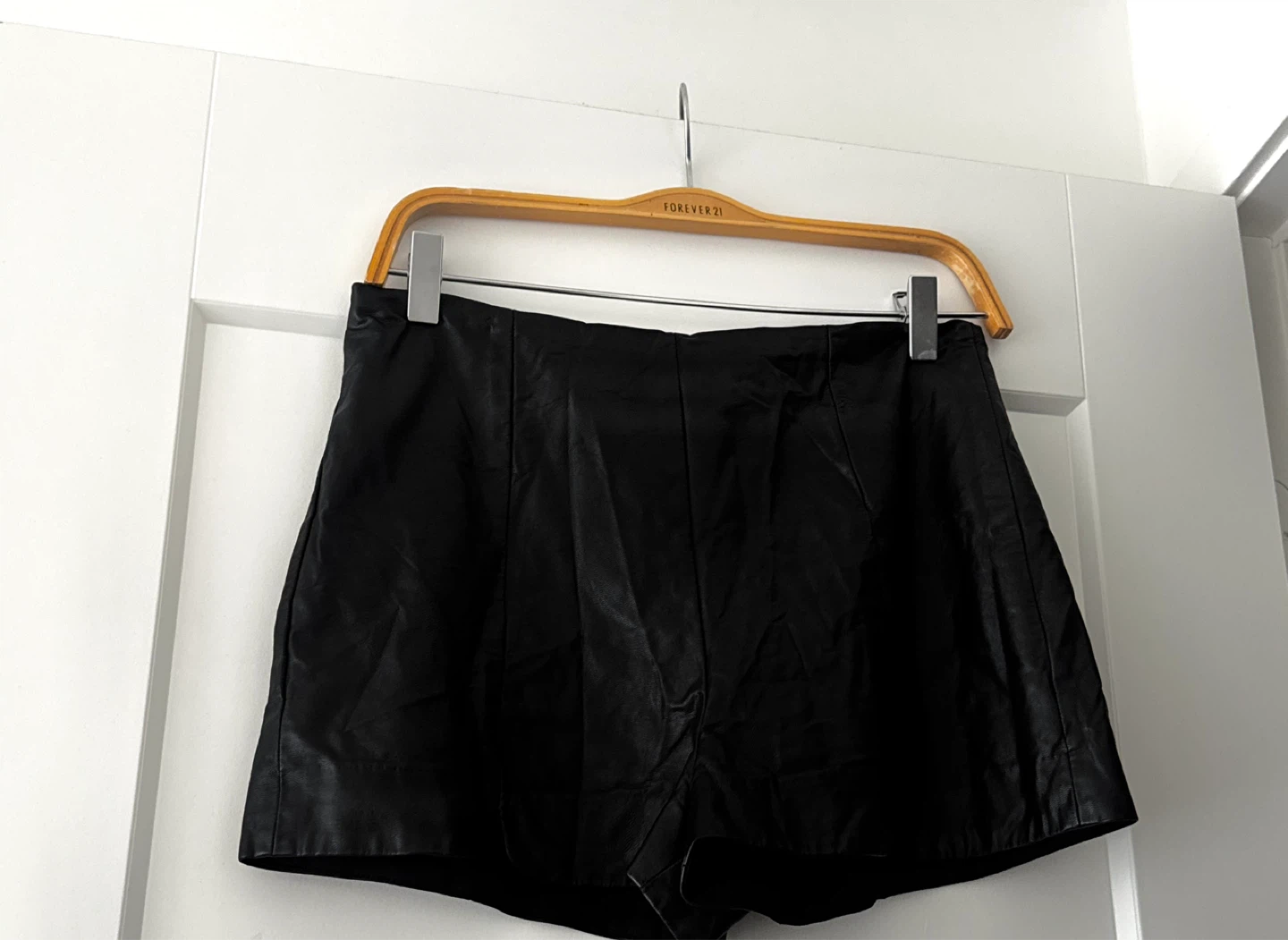 Forever 21 Black Faux Leather Shorts