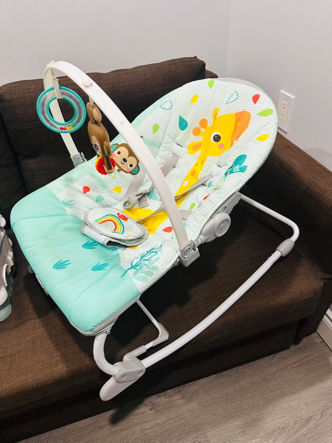 Bright Starts Giraffe Print Baby Bouncer