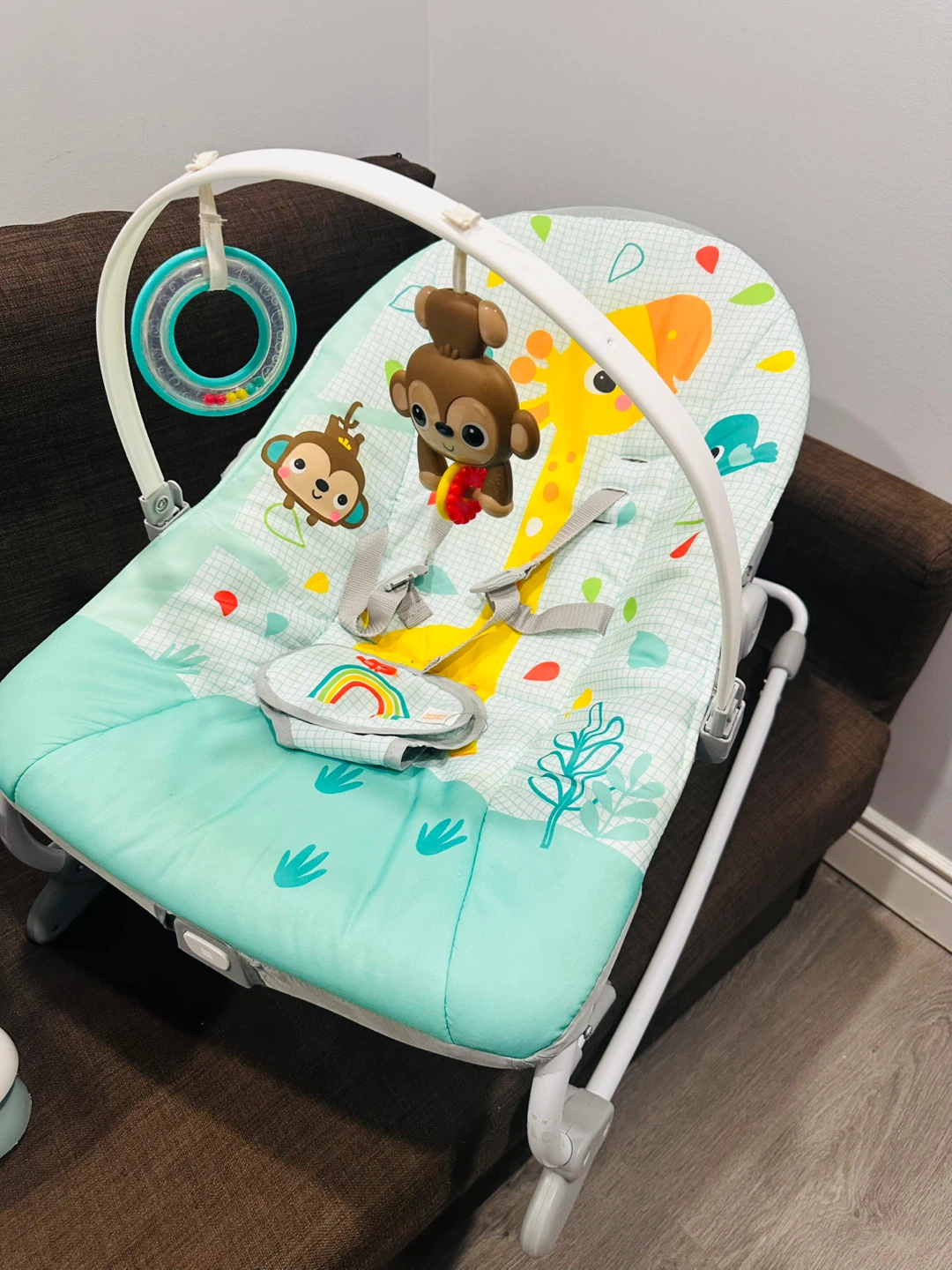 Bright Starts Giraffe Print Baby Bouncer - photo 2