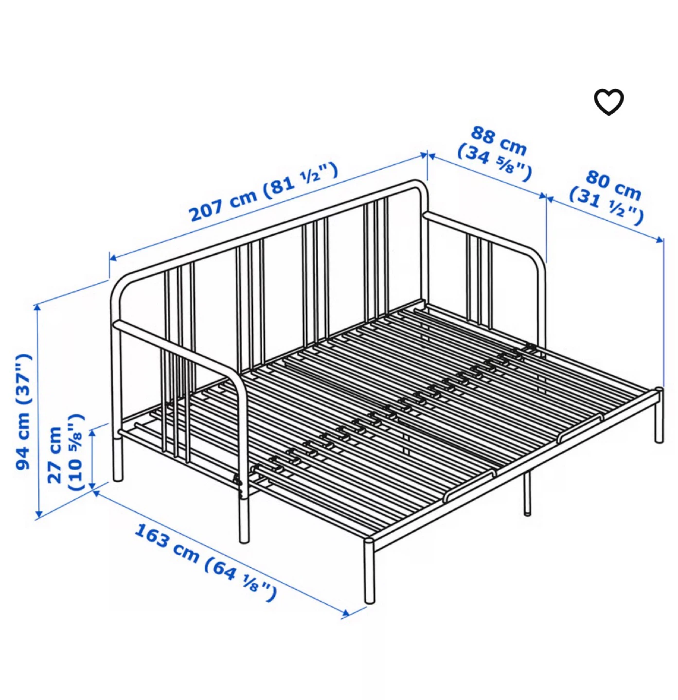 Black Metal Daybed Frame - photo 2