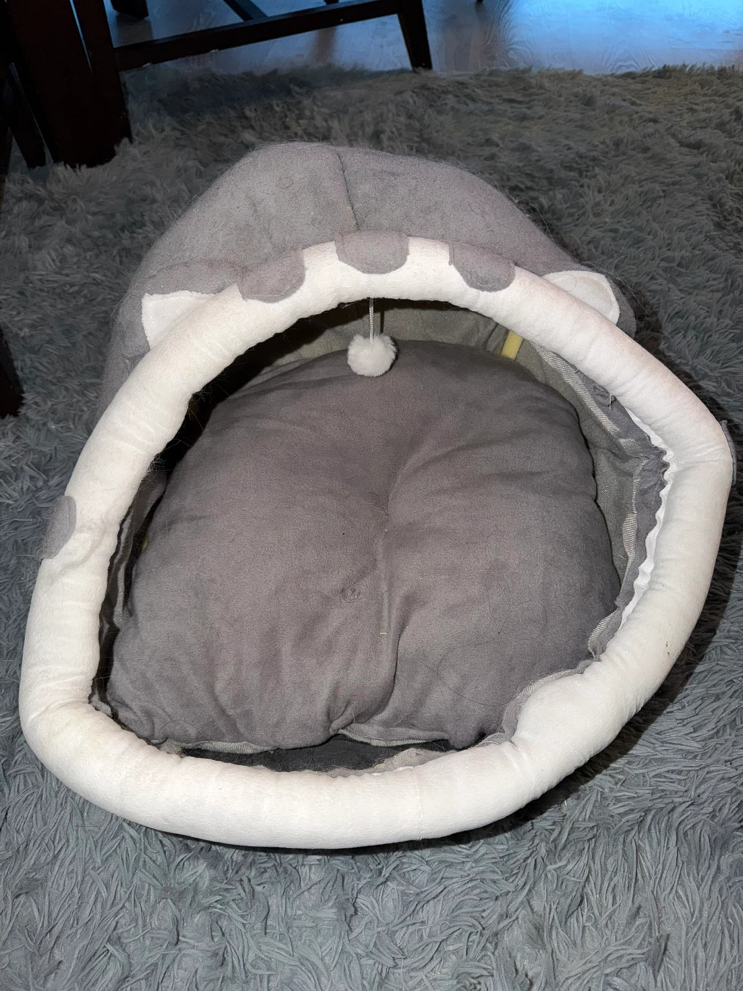 Grey Pet Bed with White Trim