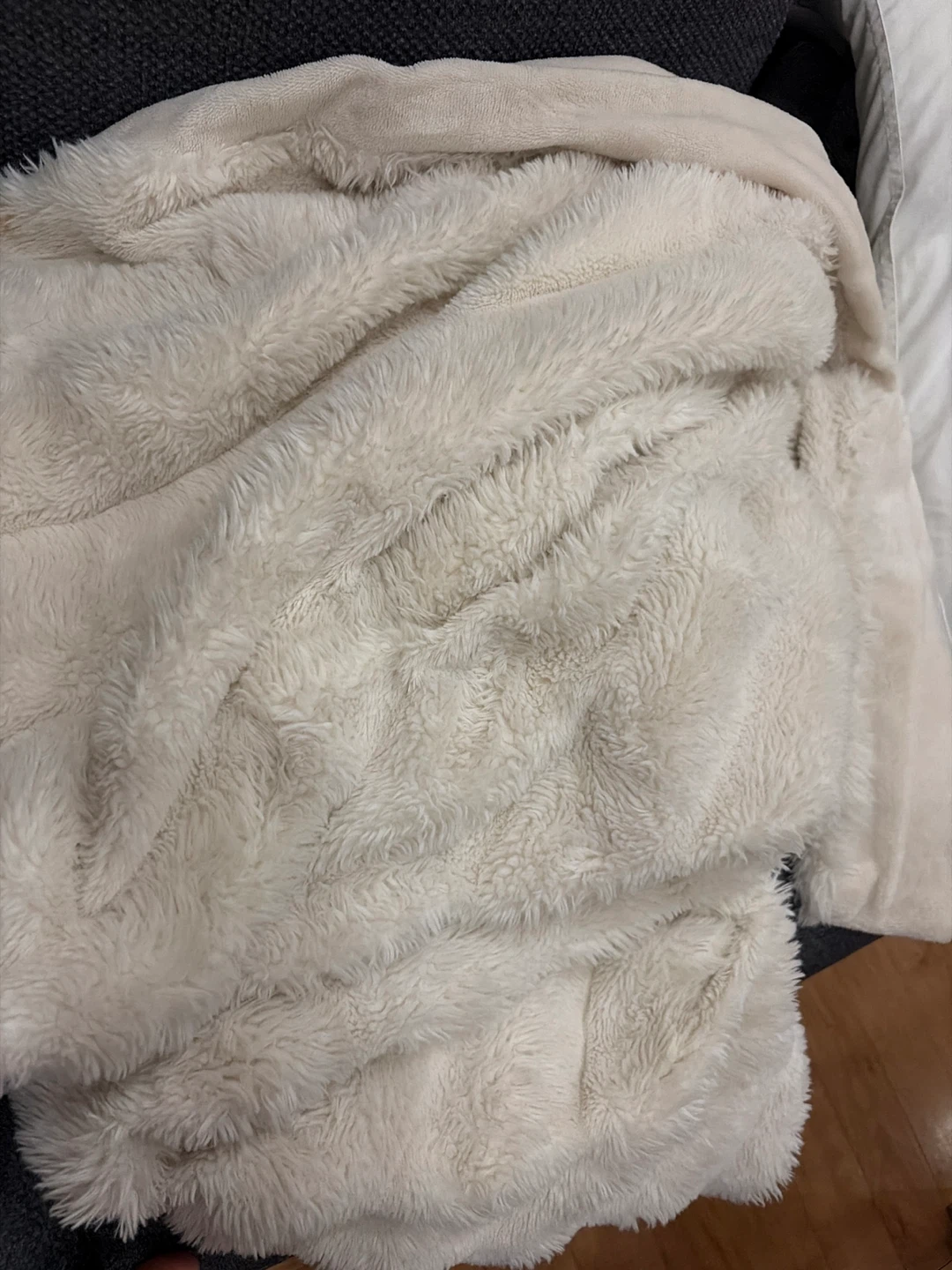 Cream Fuzzy Throw Baby Blanket