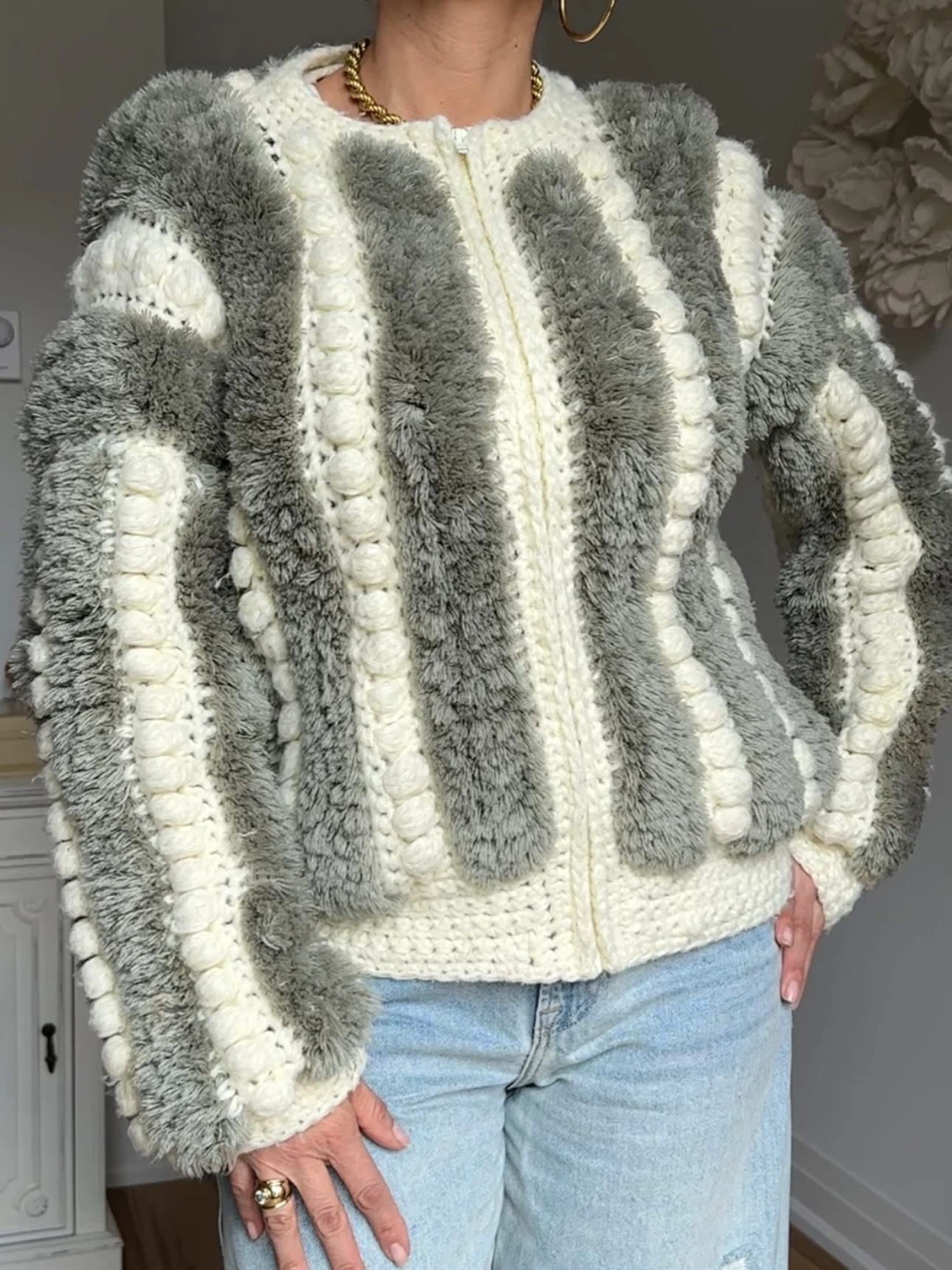 1970’s Vintage Sears Chenille Knit Sweater Jacket - photo 2