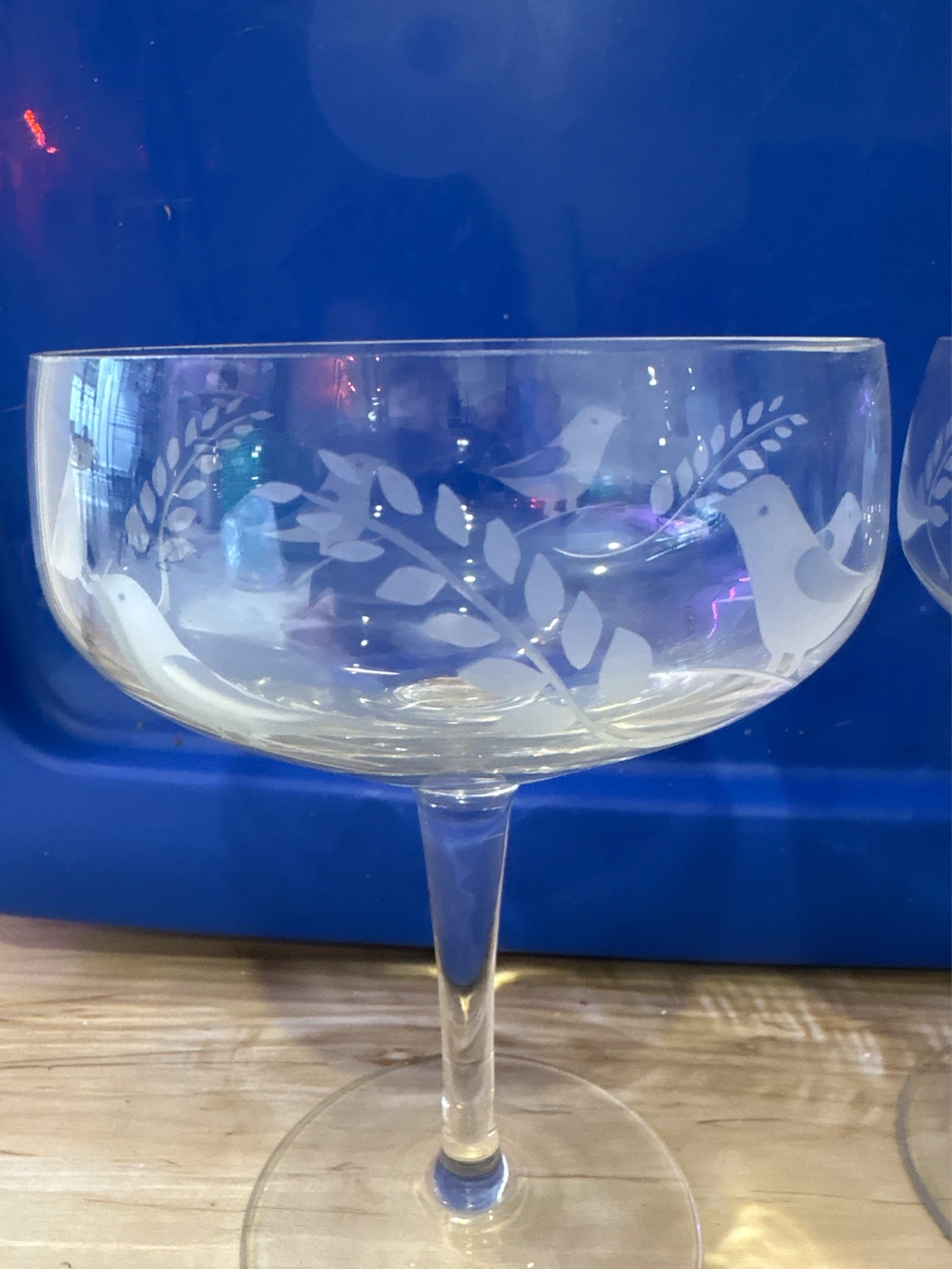 Etched Glass Coupe Glasses - Set of 2 - photo 2