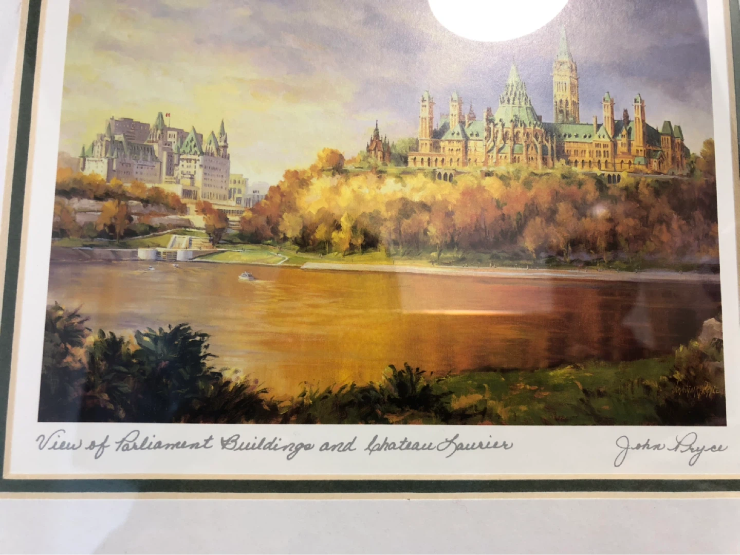 Signed Framed John Lyce Print Parliament & Chateau Laurier